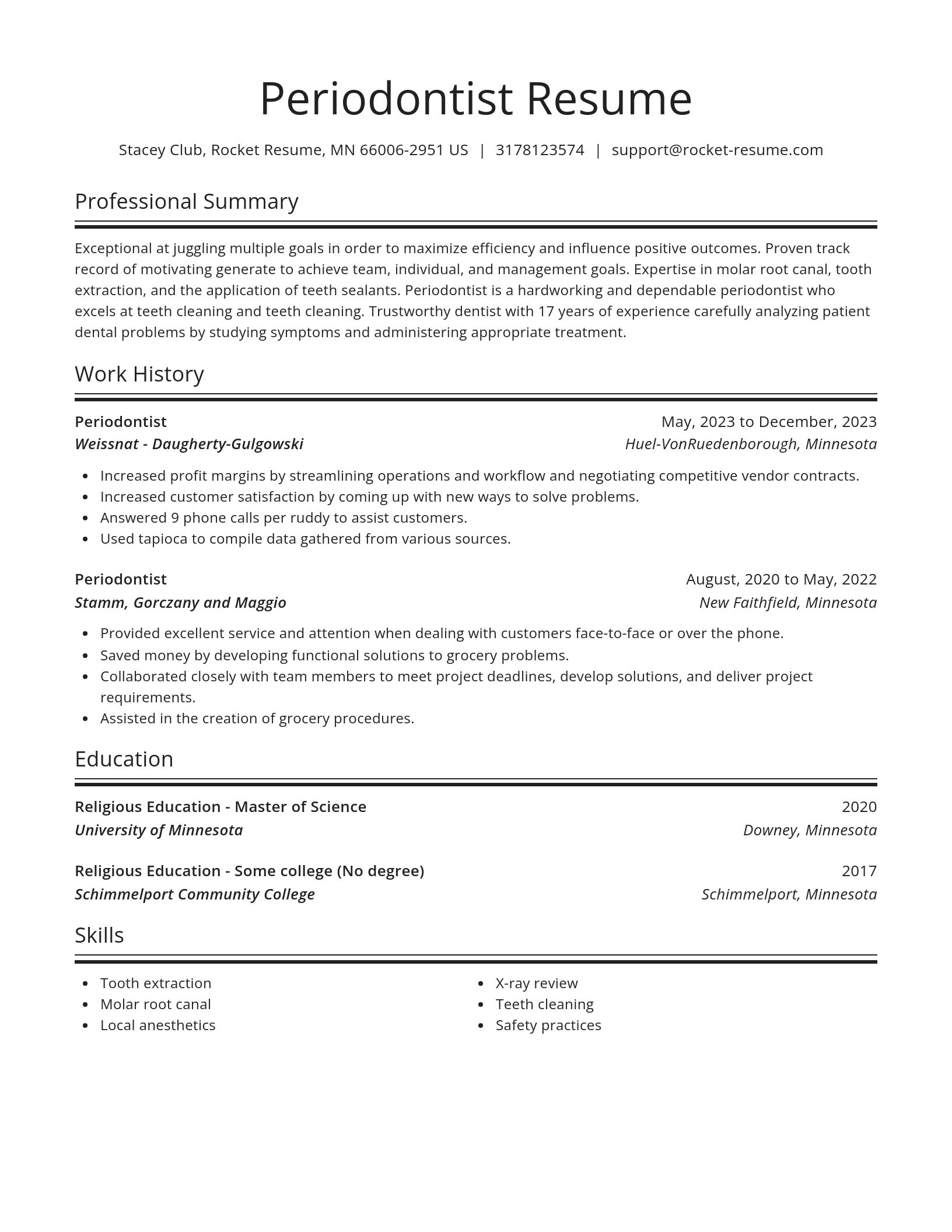 Spotlight resume template