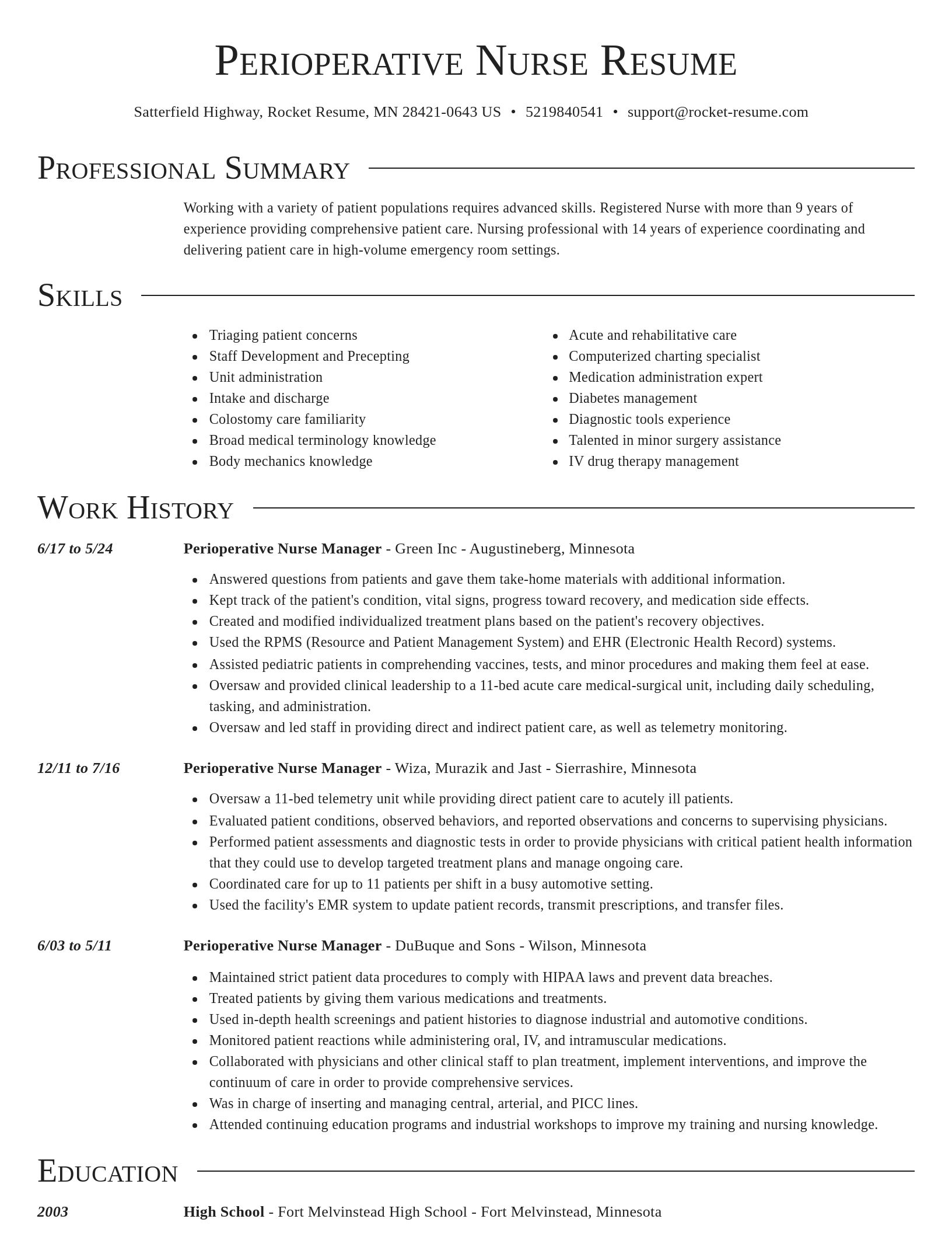 Director resume template