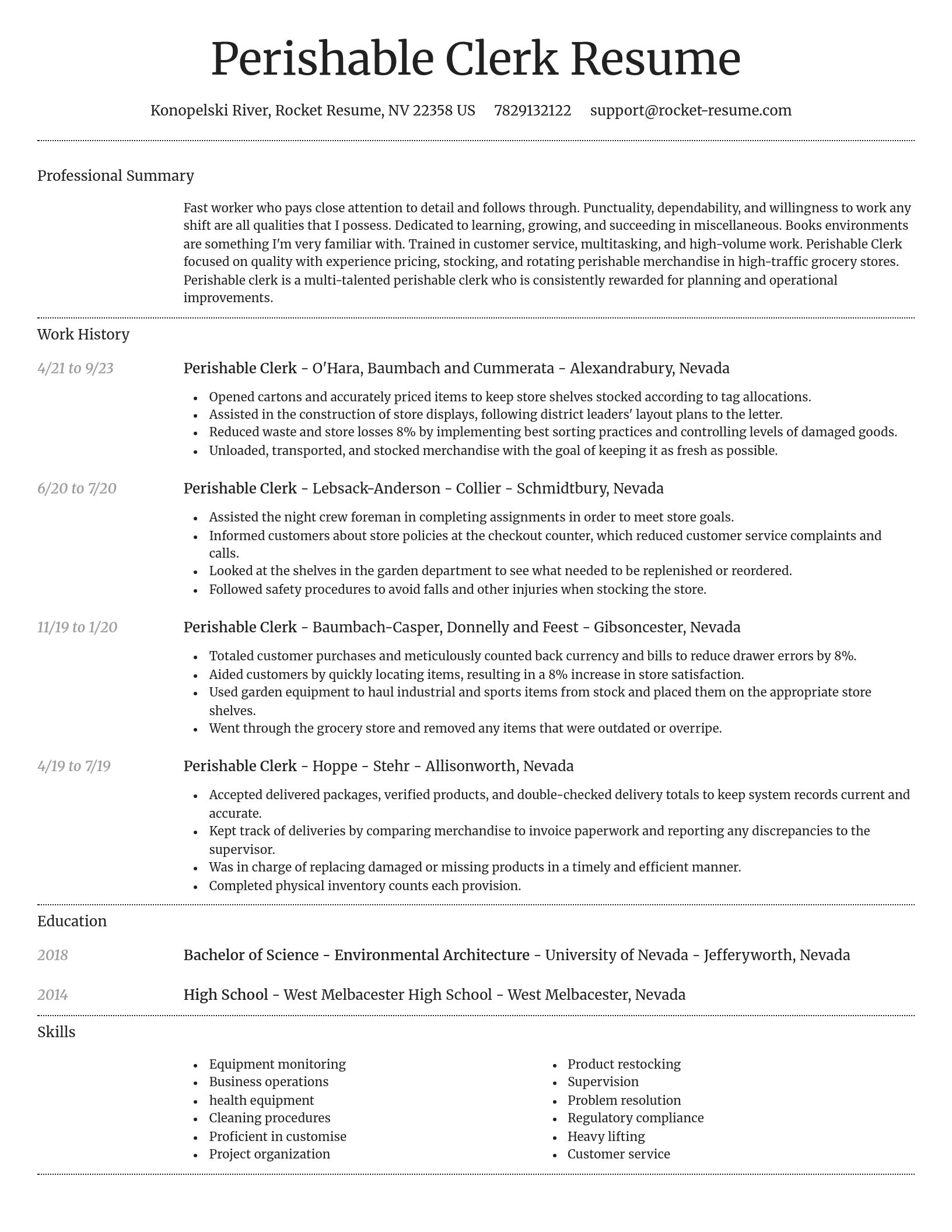 Dignified resume template