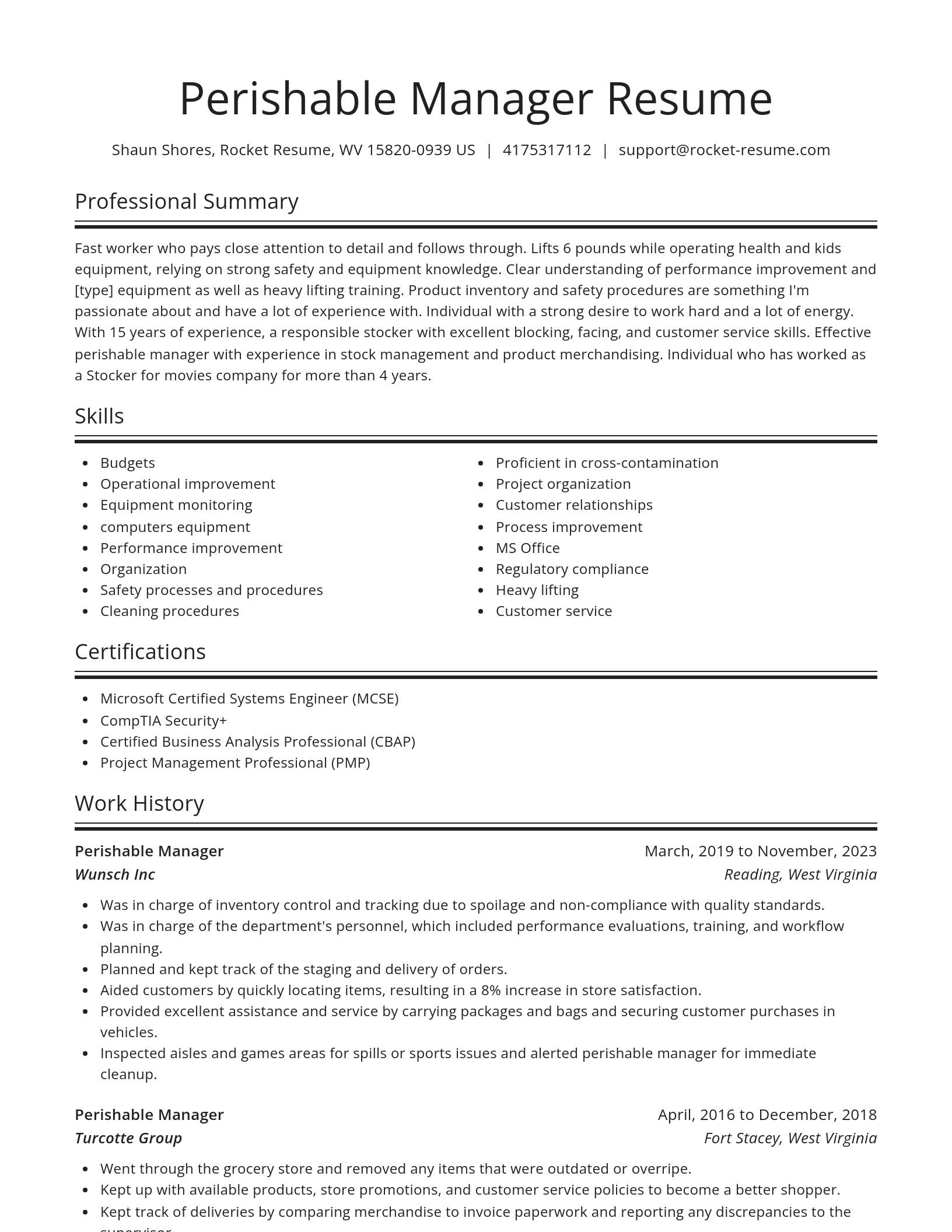 Spotlight resume template