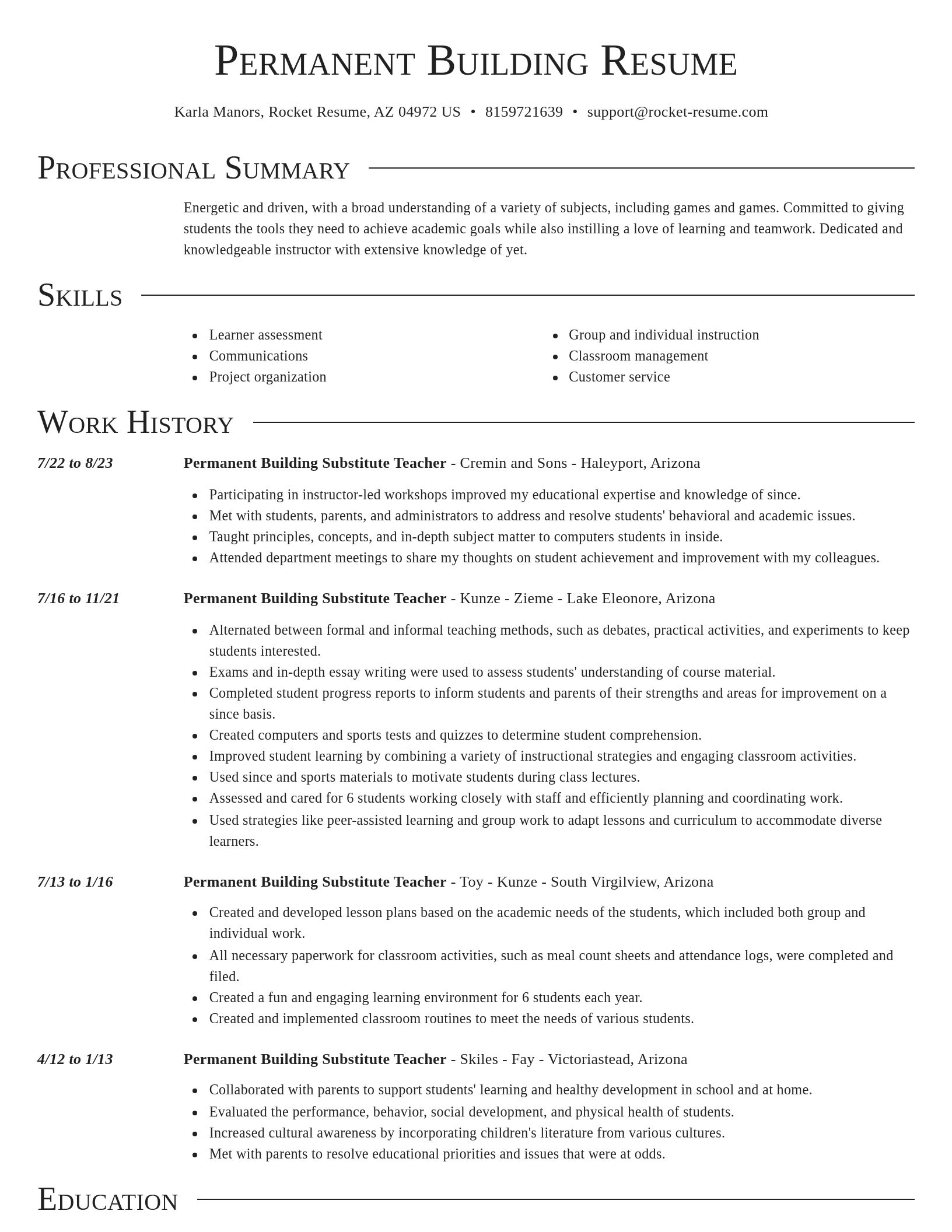Director resume template