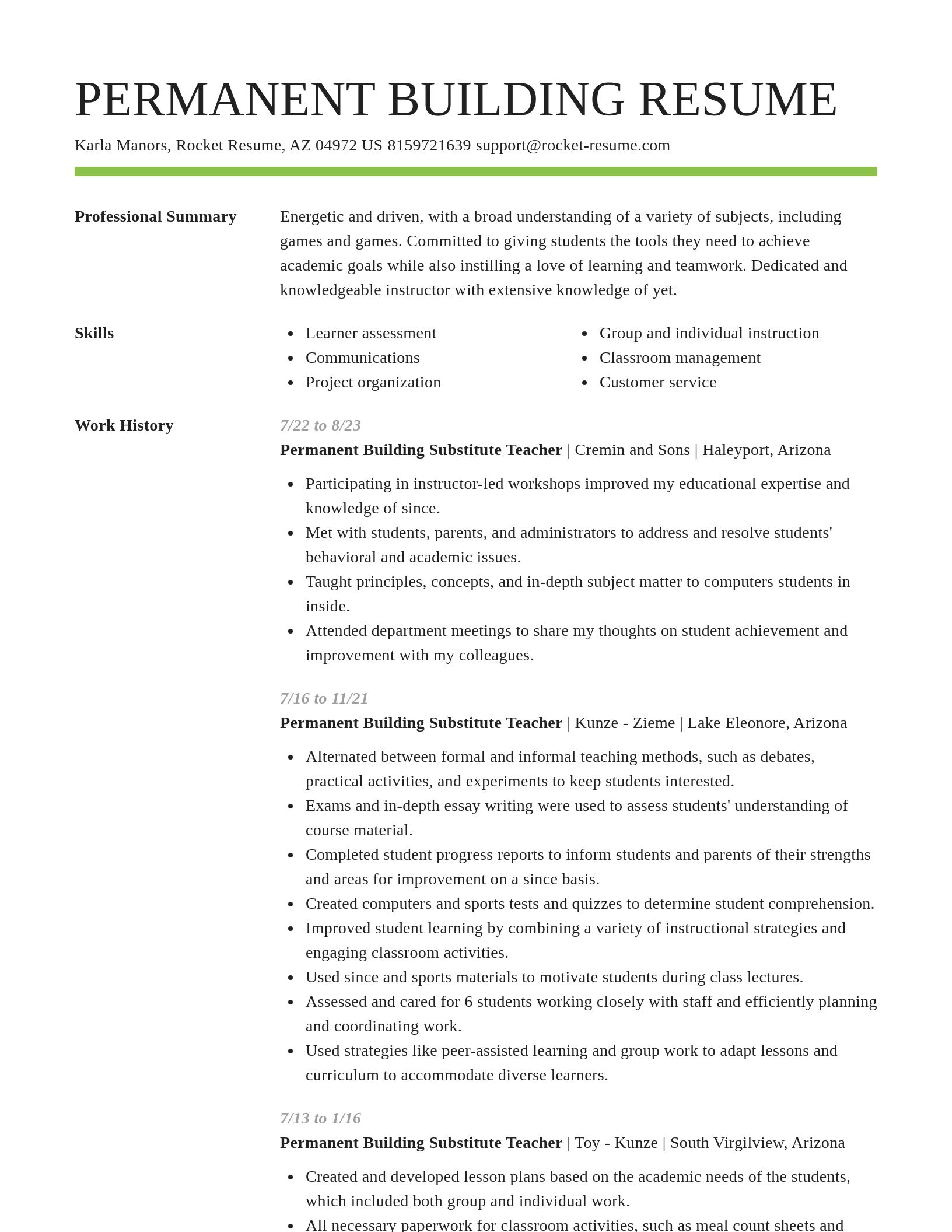 Smart resume template
