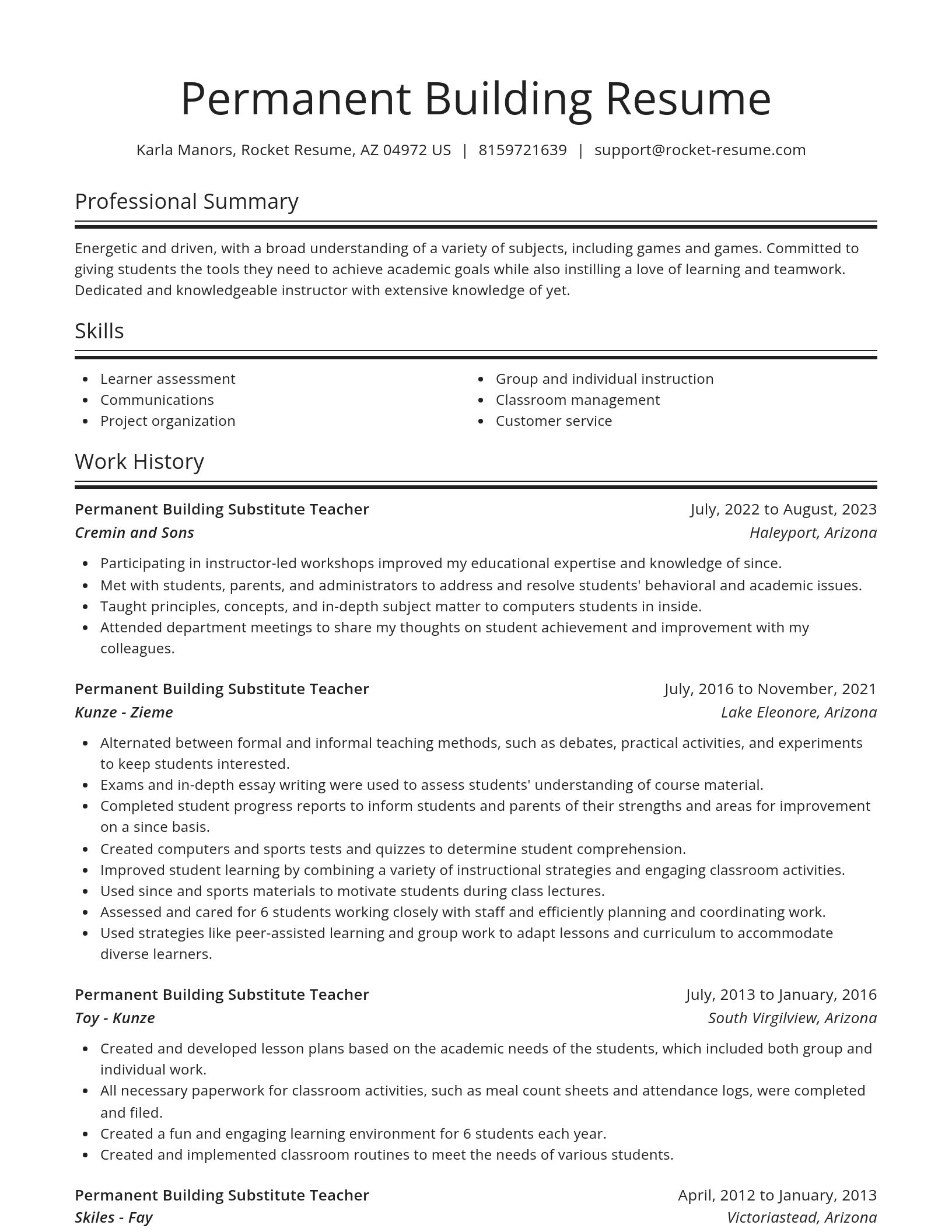 Spotlight resume template