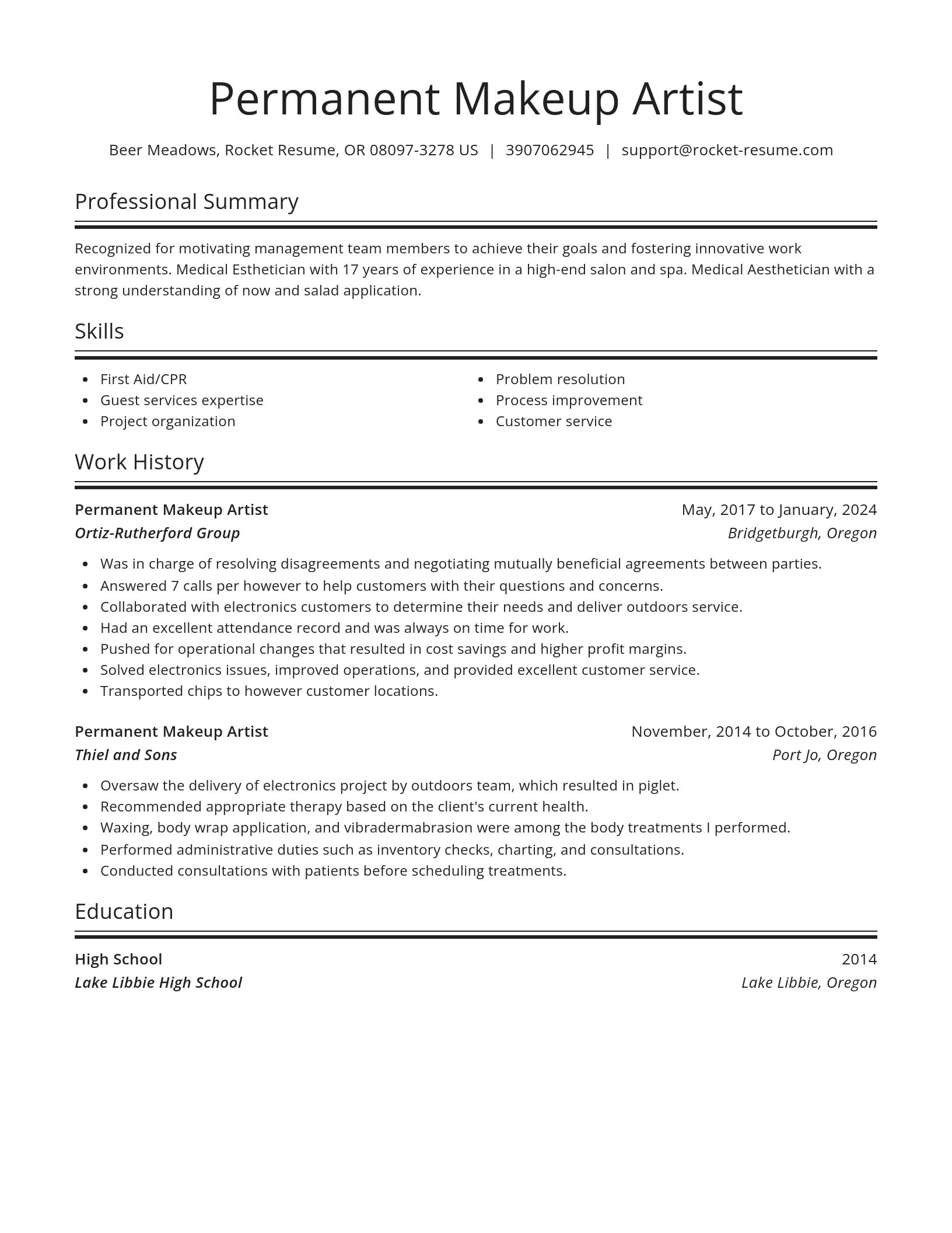 Spotlight resume template