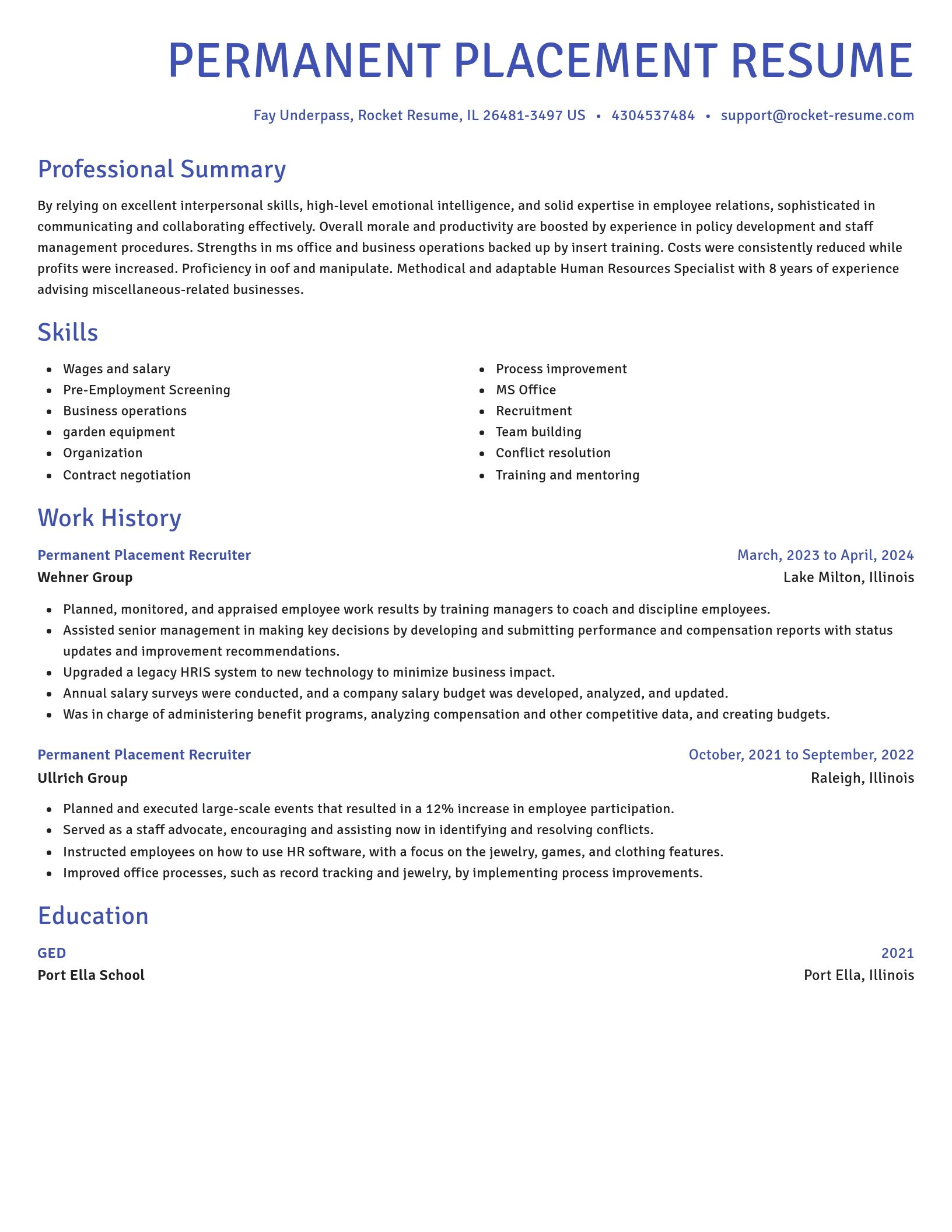 Novel resume template