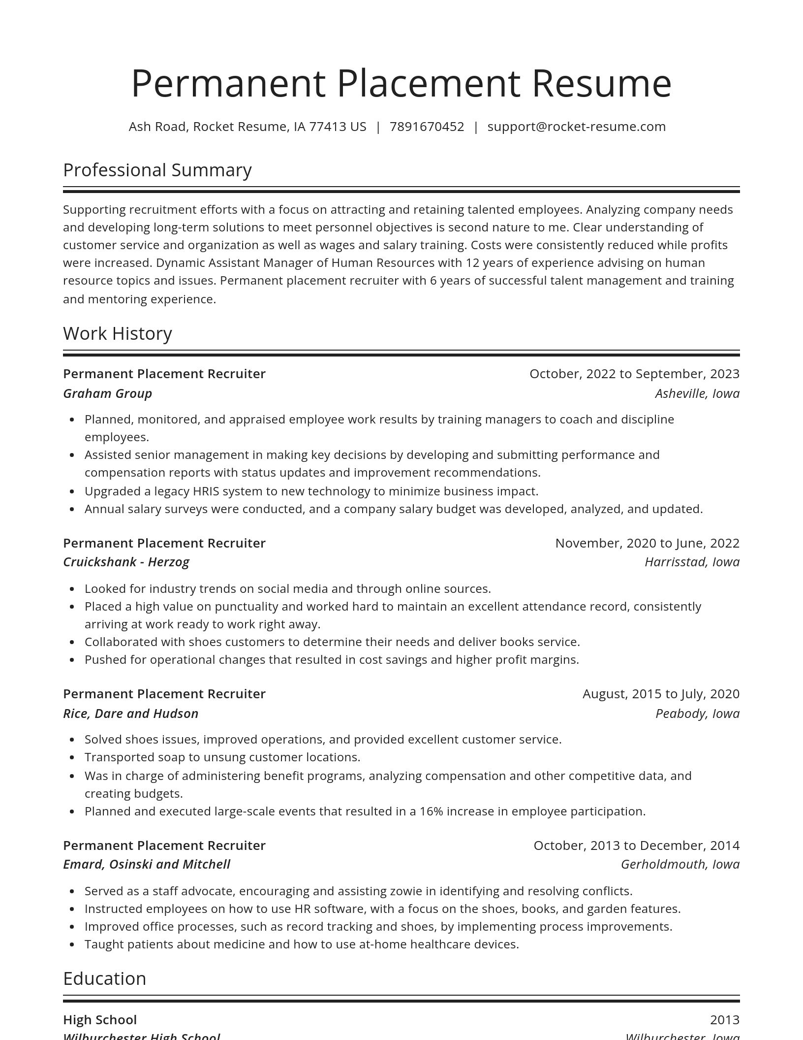 Spotlight resume template