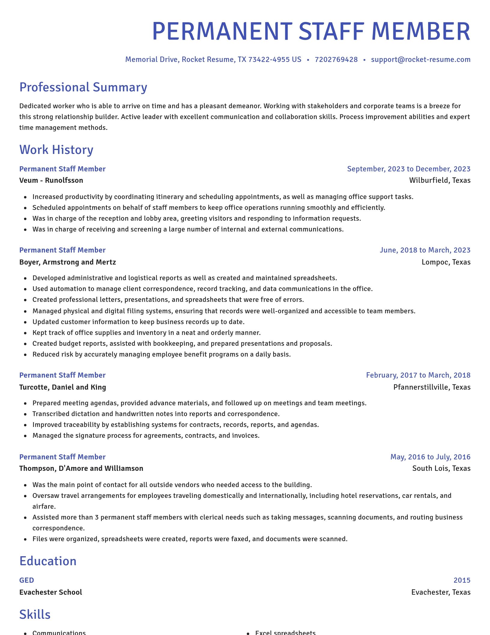 Novel resume template