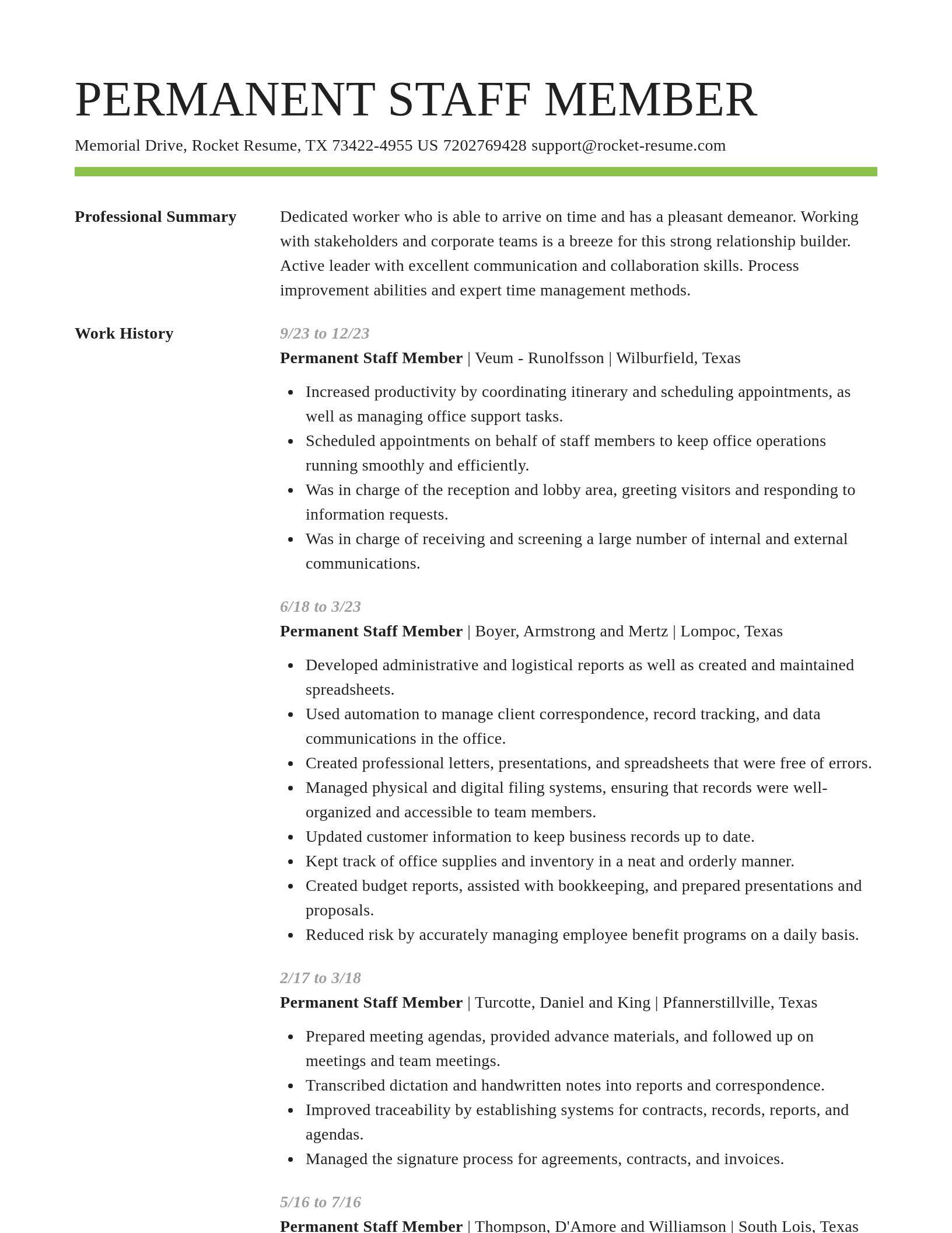 Smart resume template
