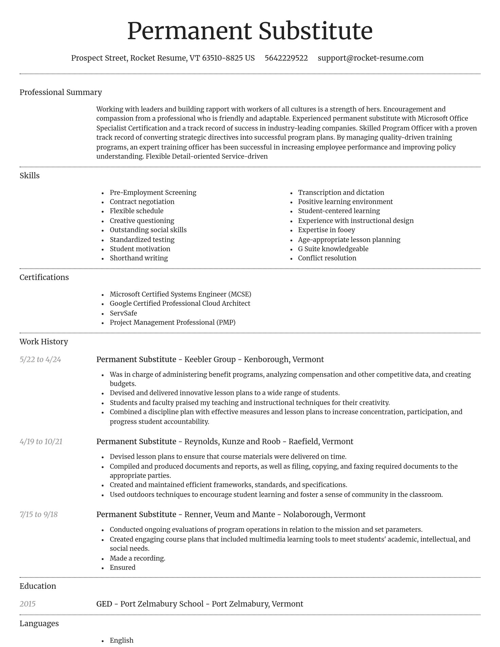 Dignified resume template