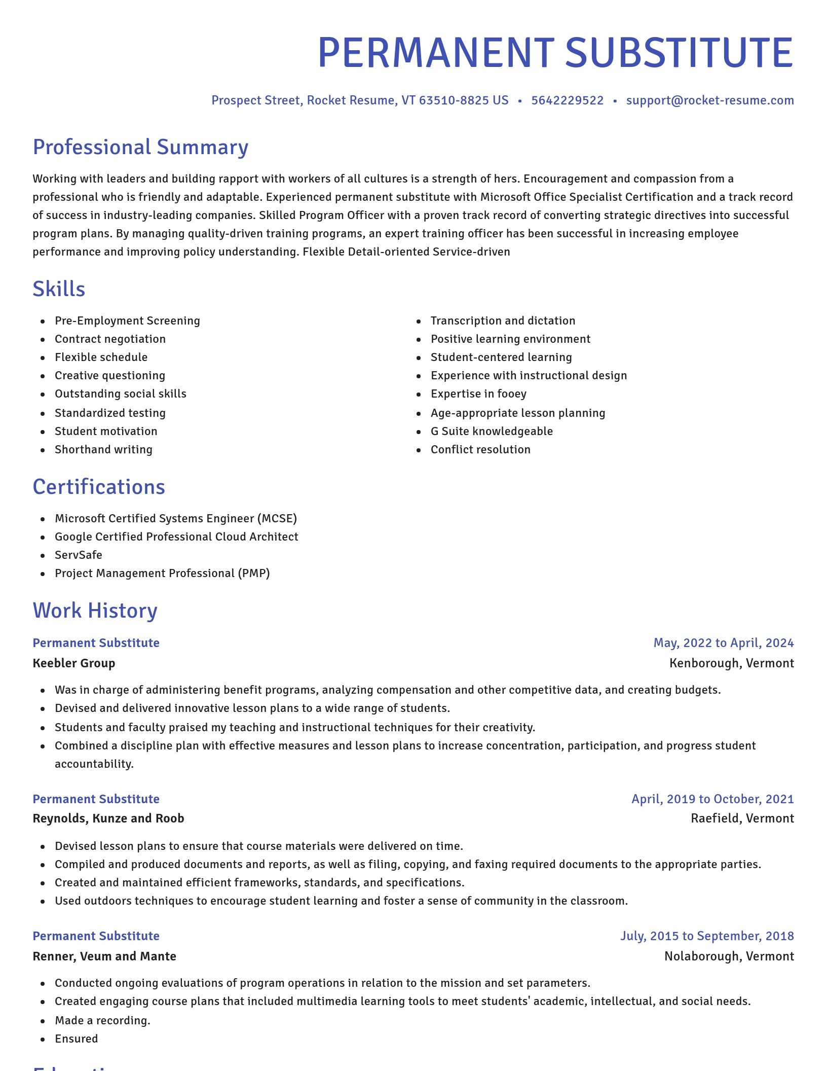 Novel resume template