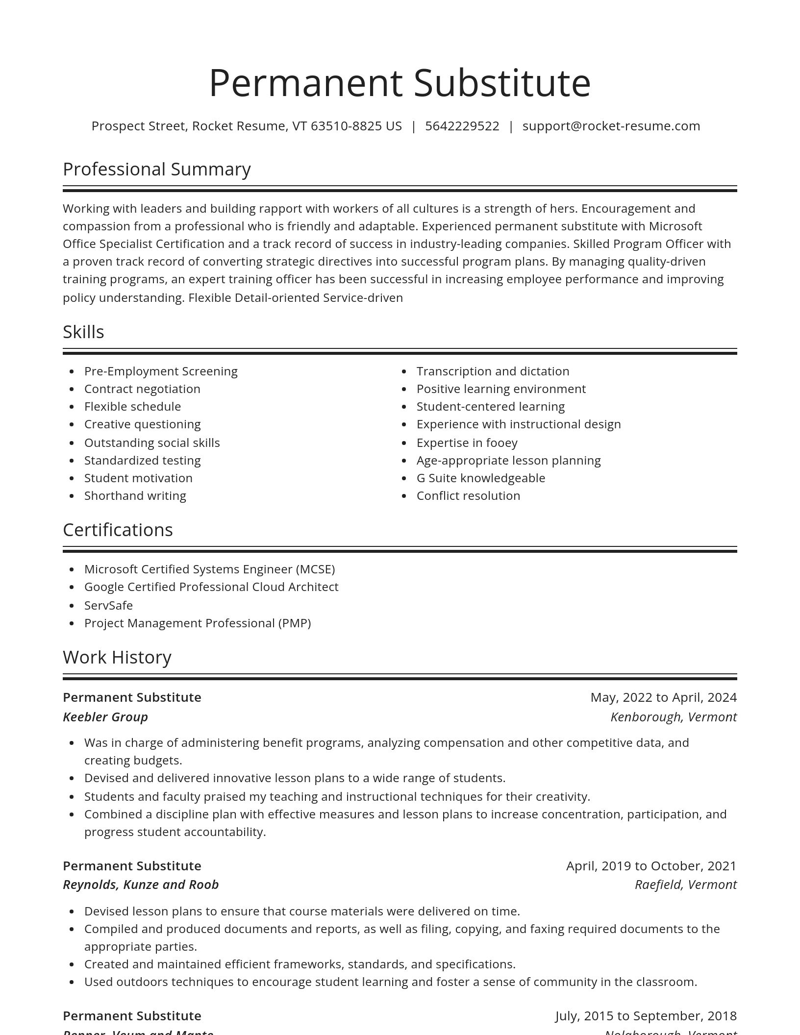 Spotlight resume template