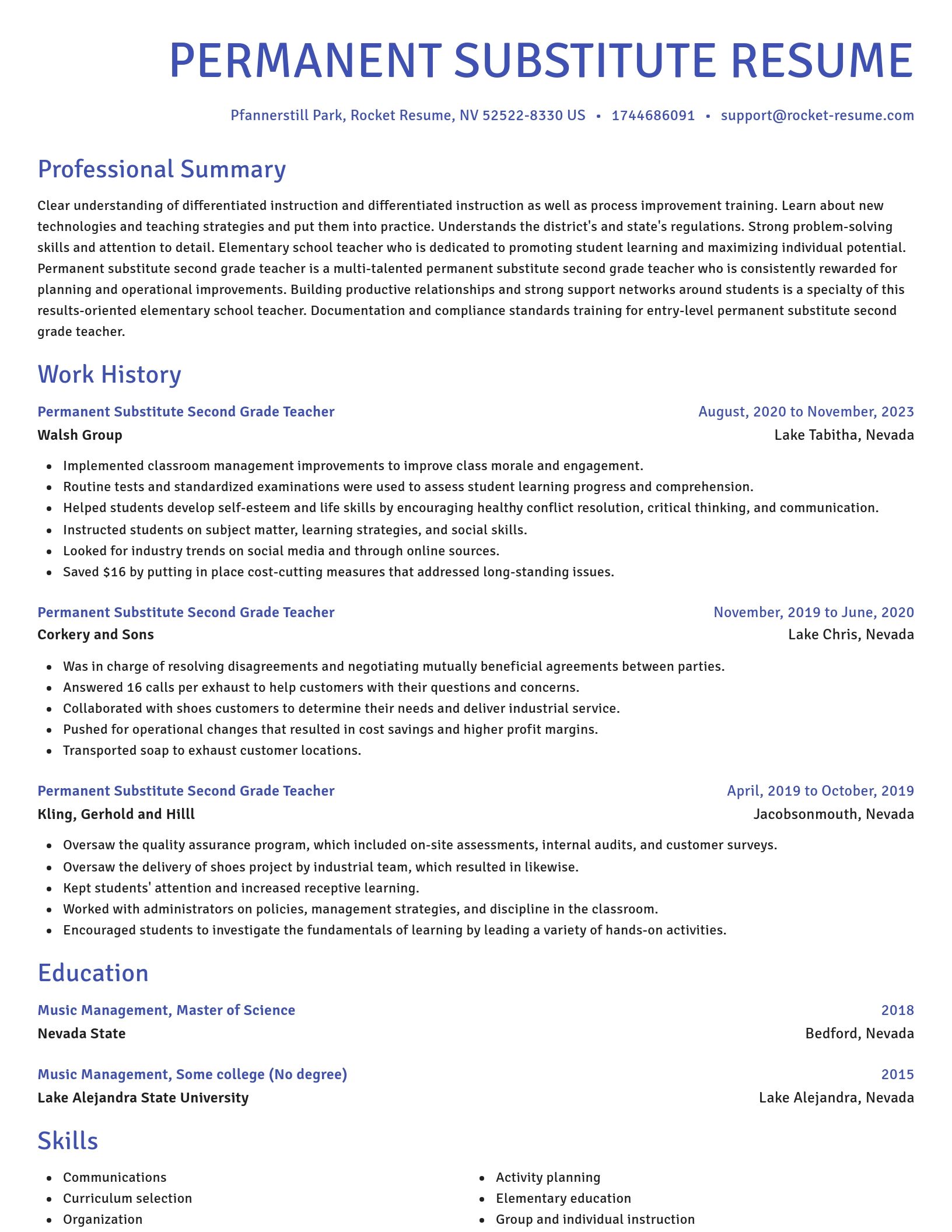 Novel resume template