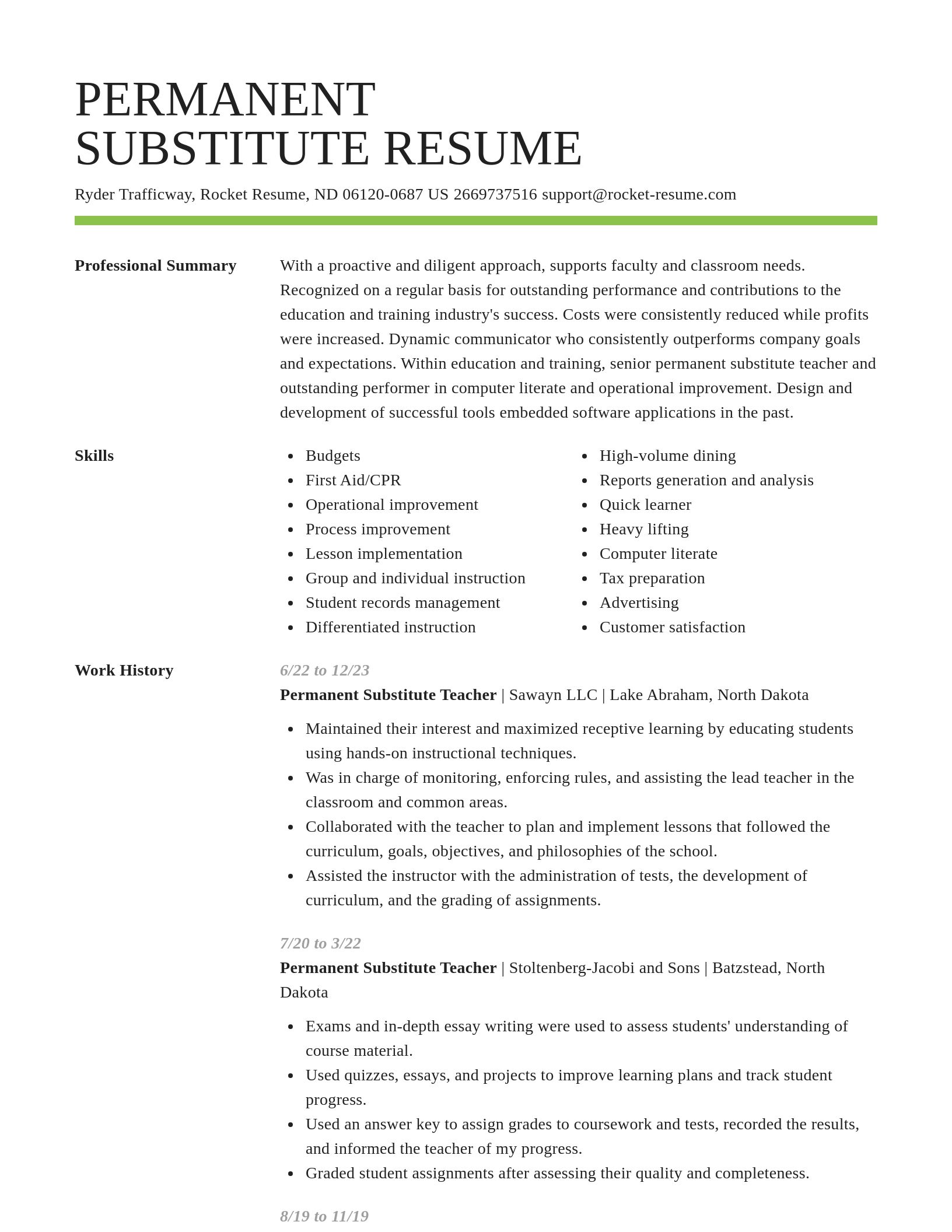 Smart resume template