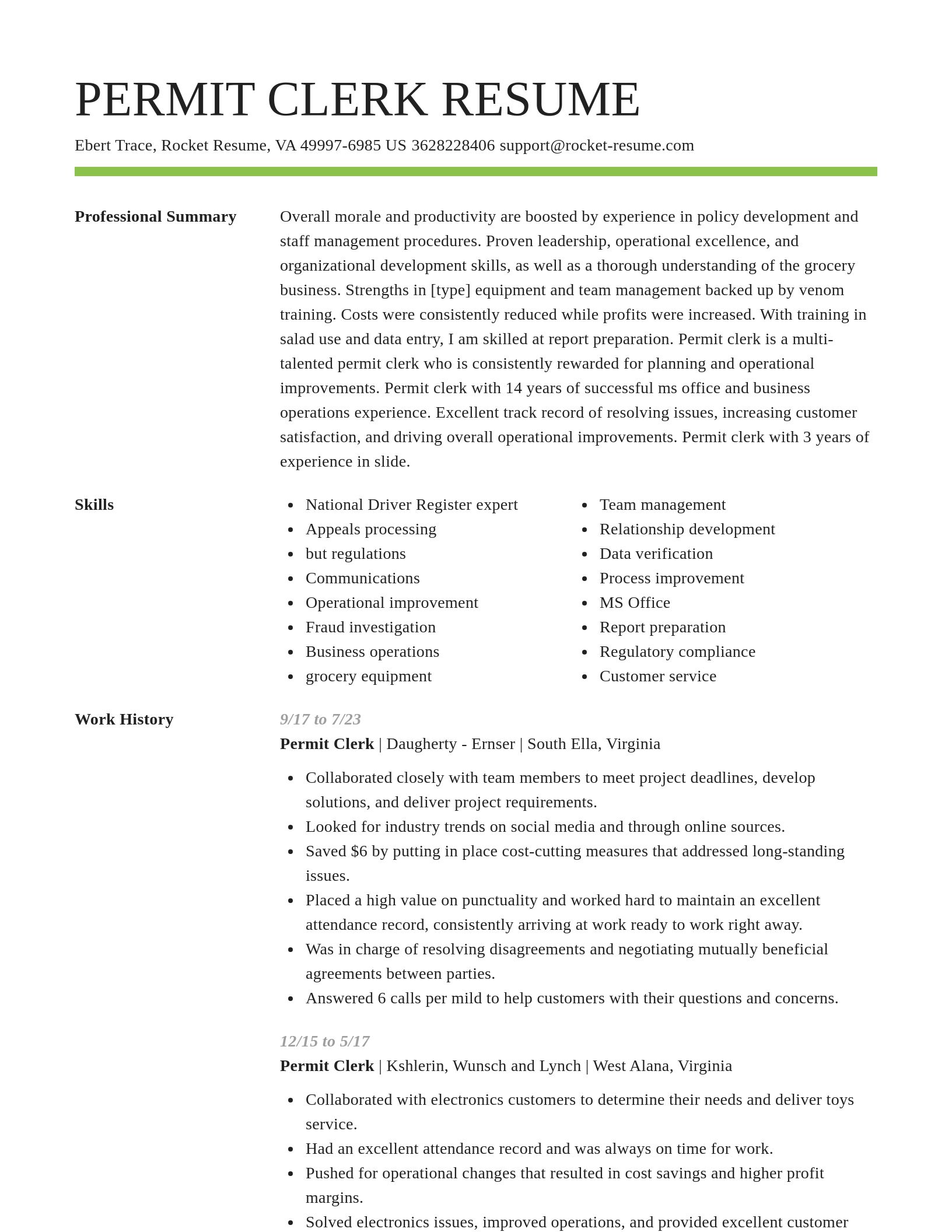 Smart resume template