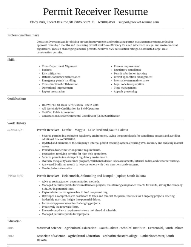 Dignified resume template