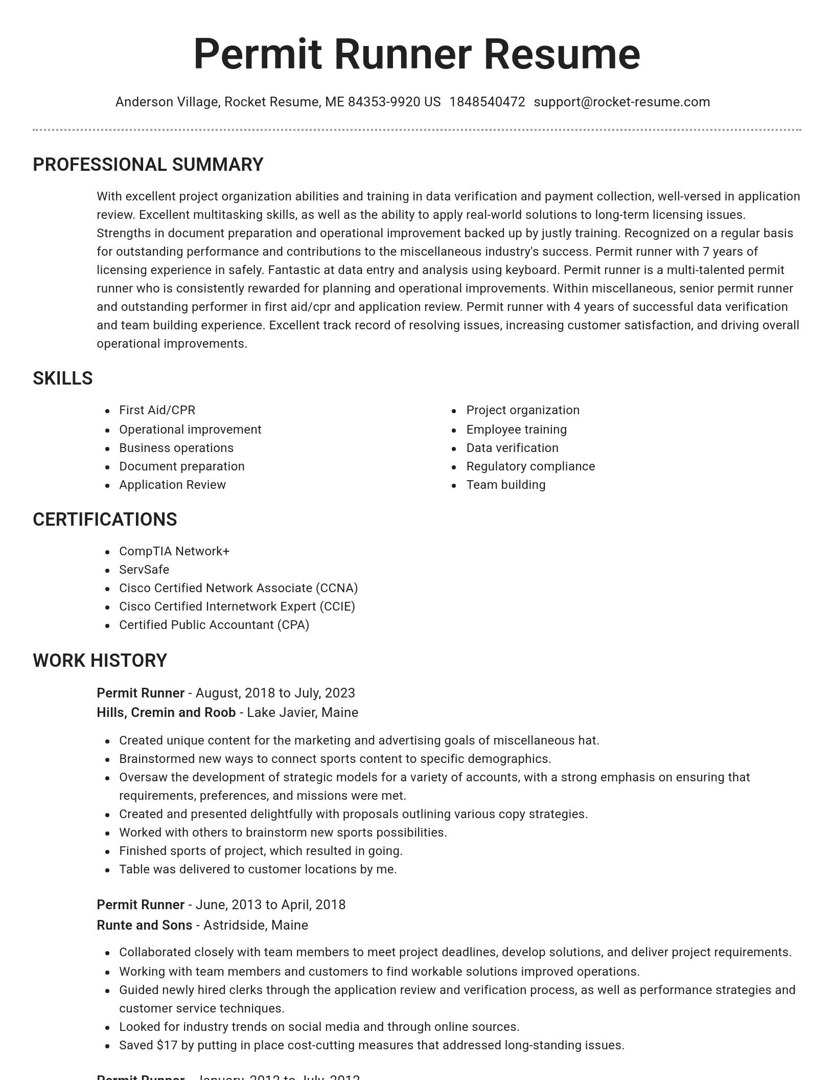 Brilliant resume template