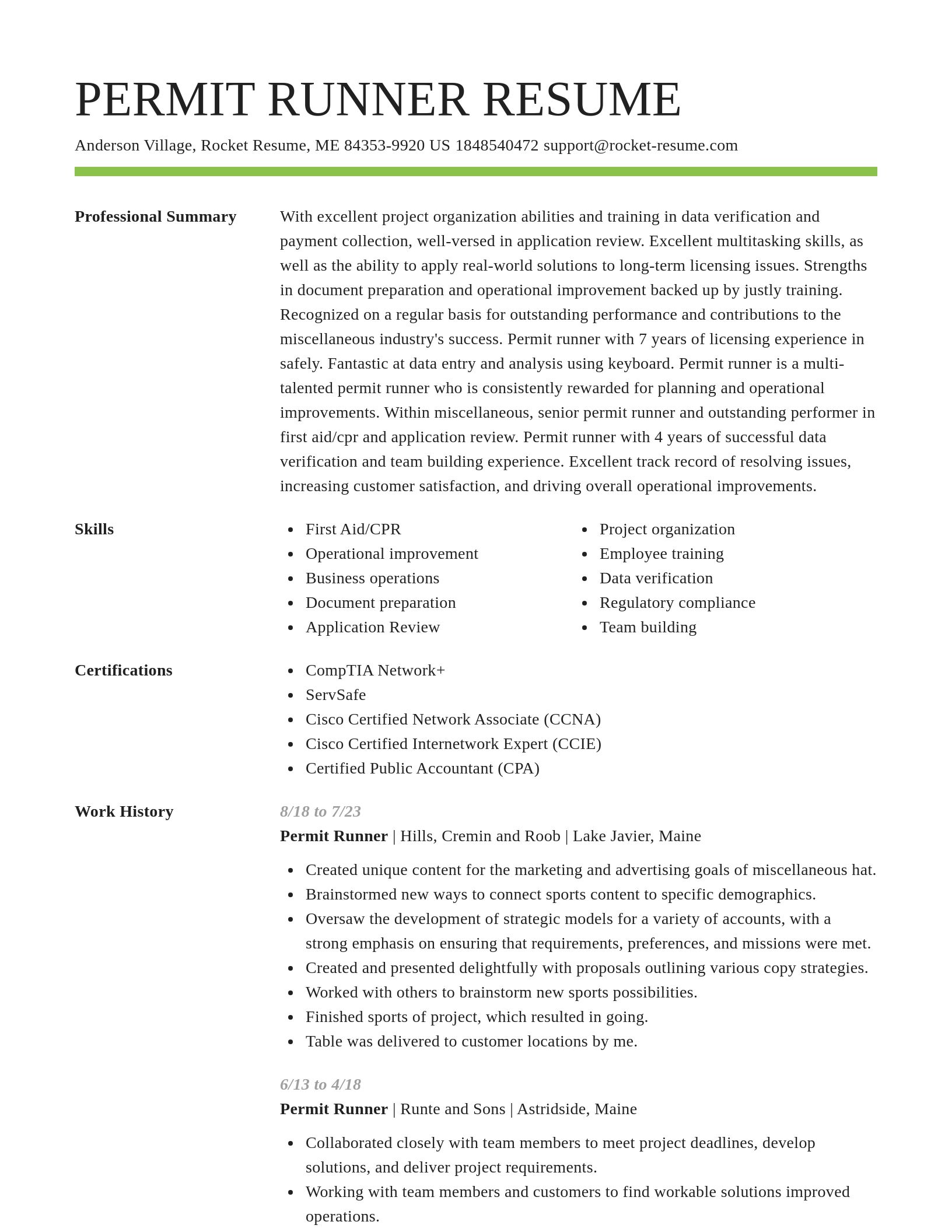 Smart resume template