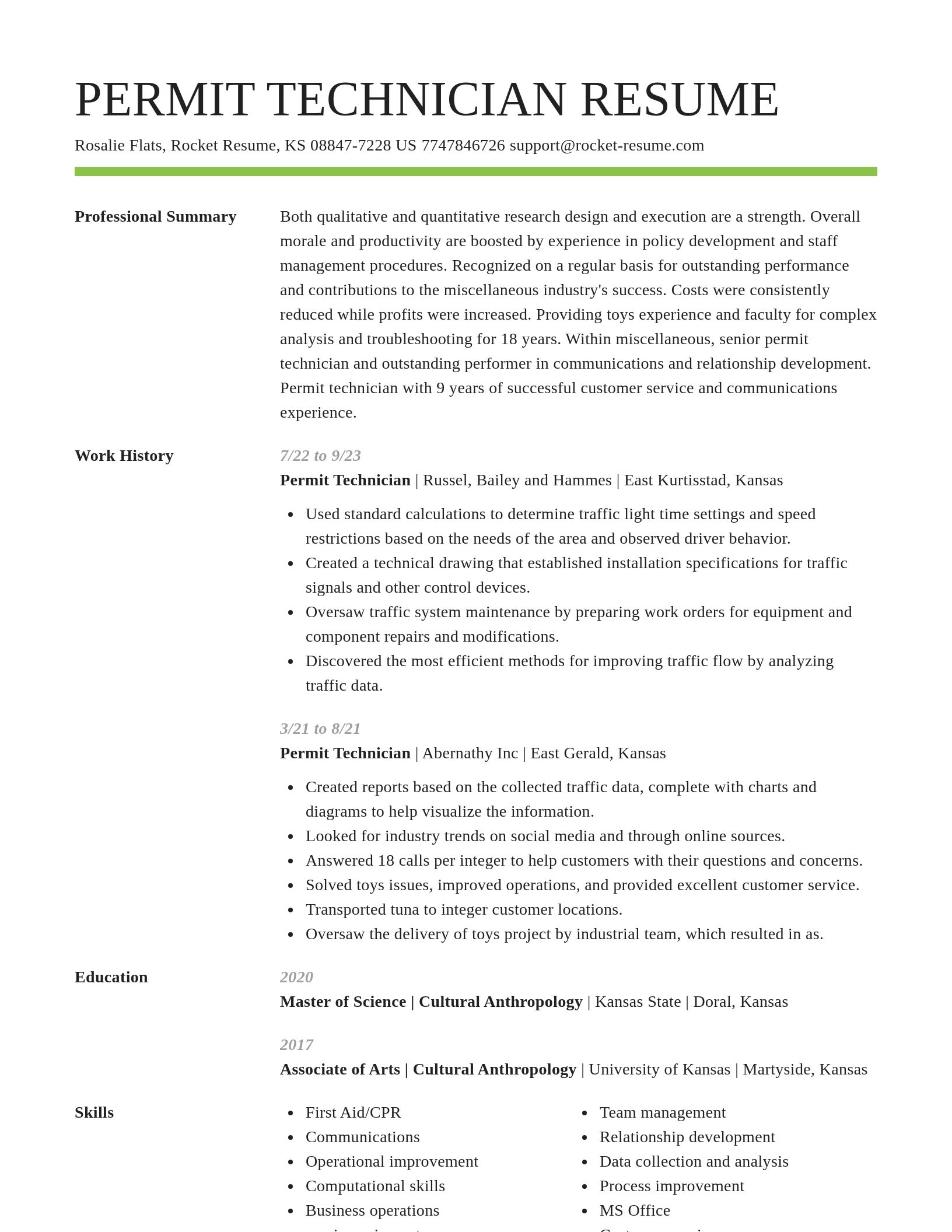 Smart resume template