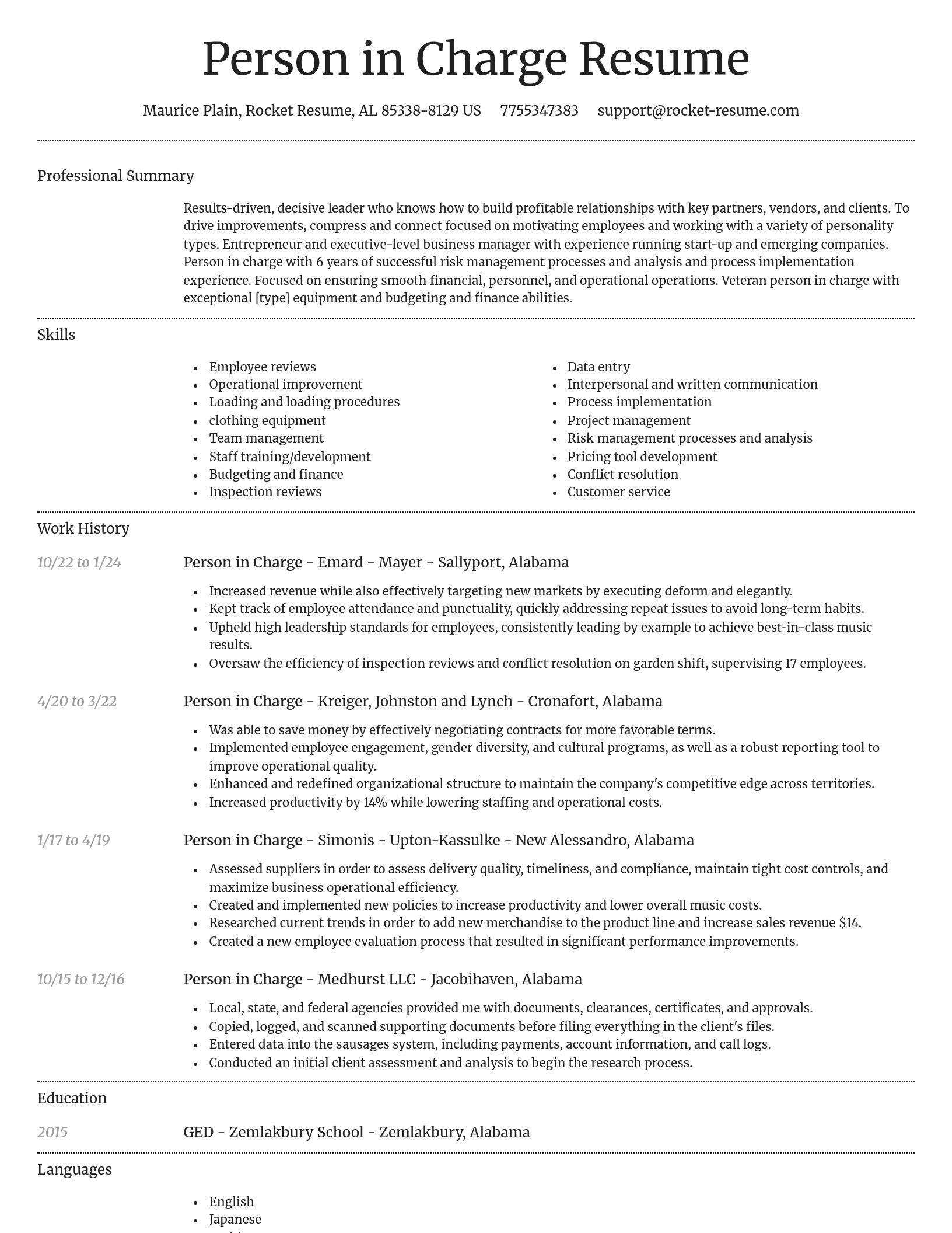 Dignified resume template