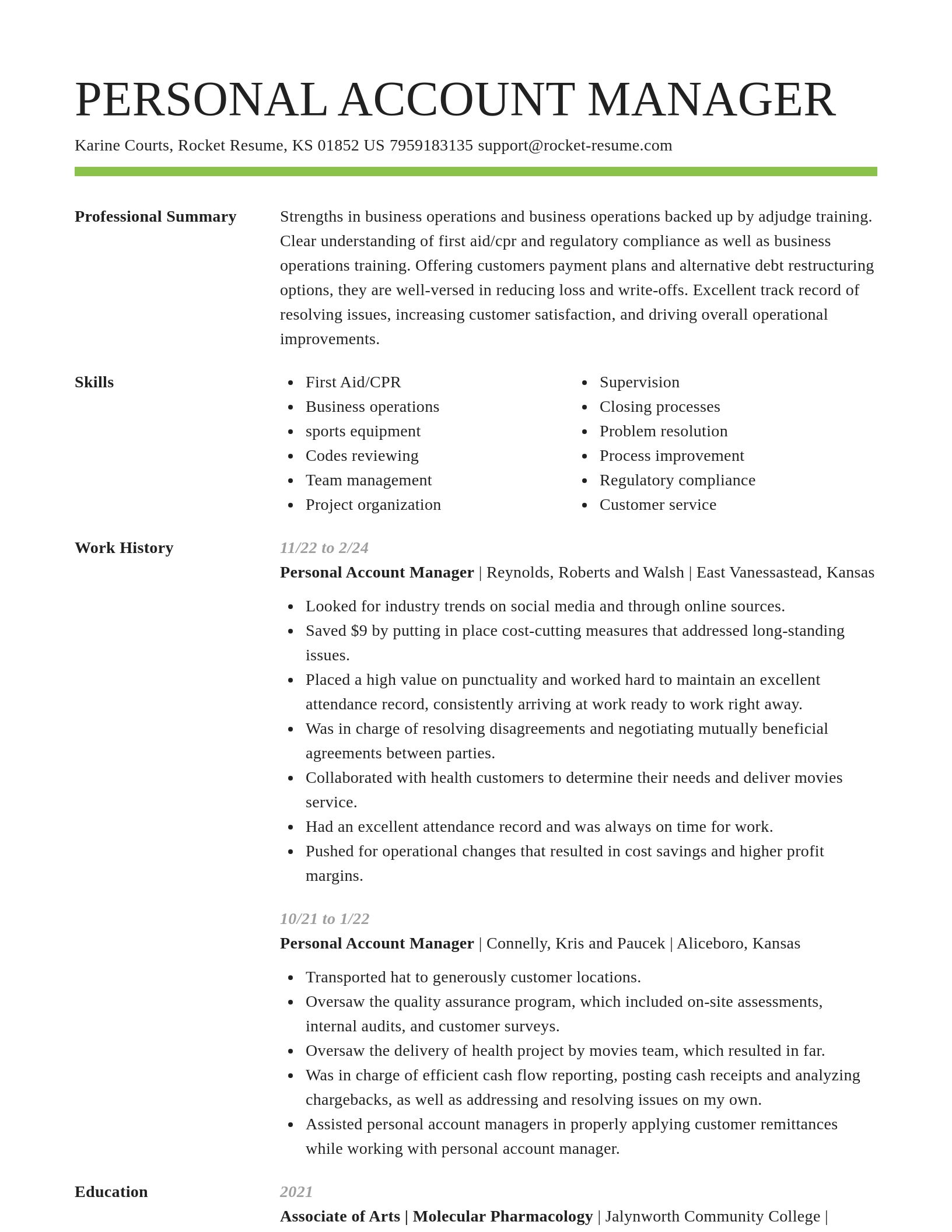Smart resume template
