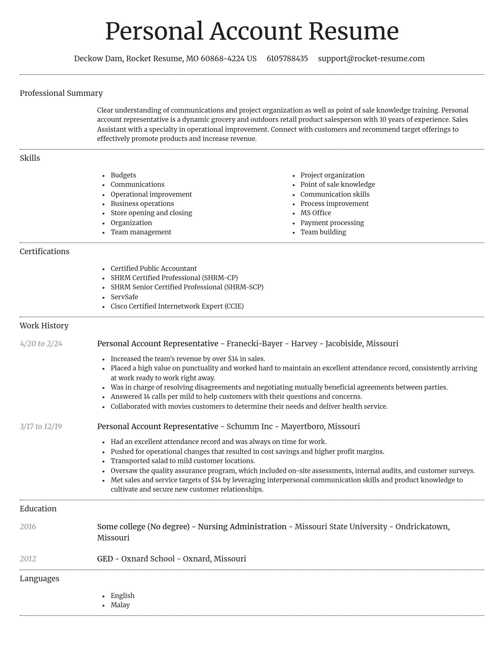 Dignified resume template