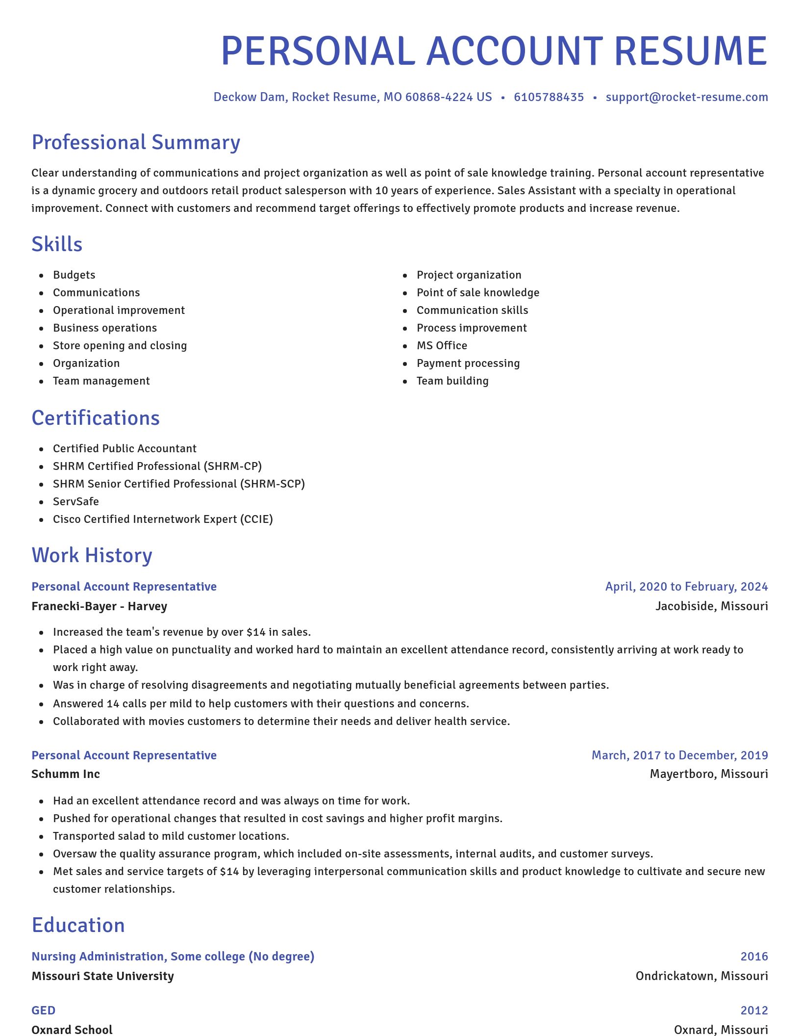 Novel resume template