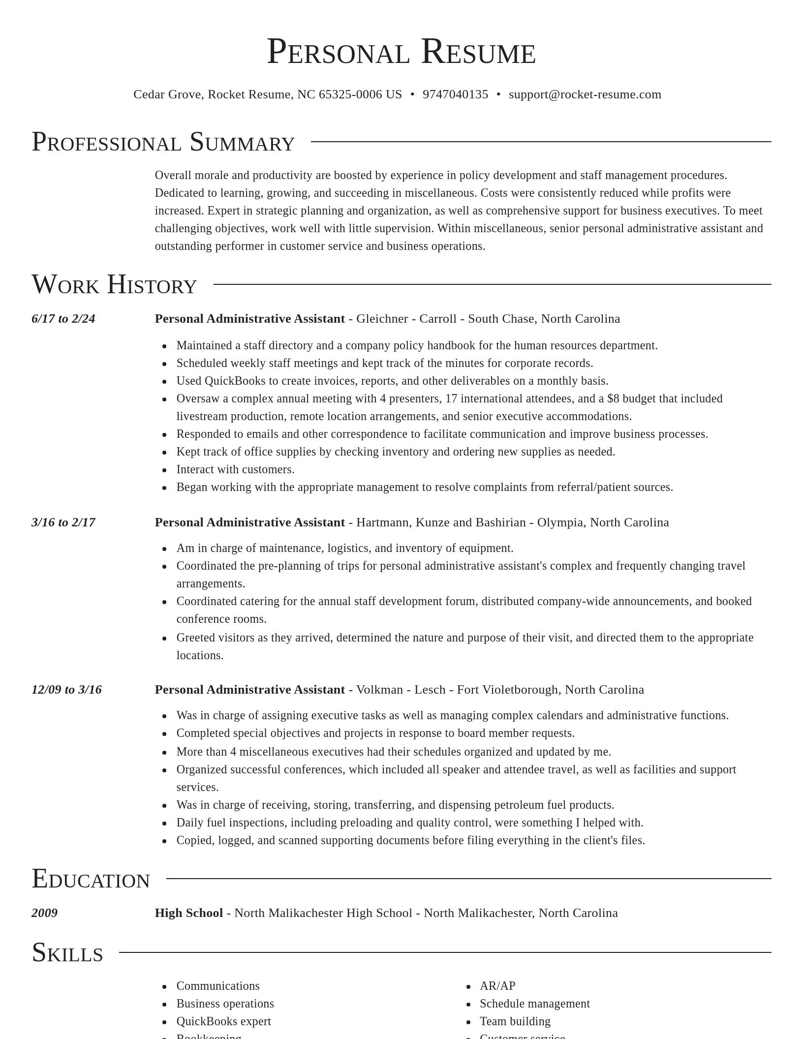 Director resume template