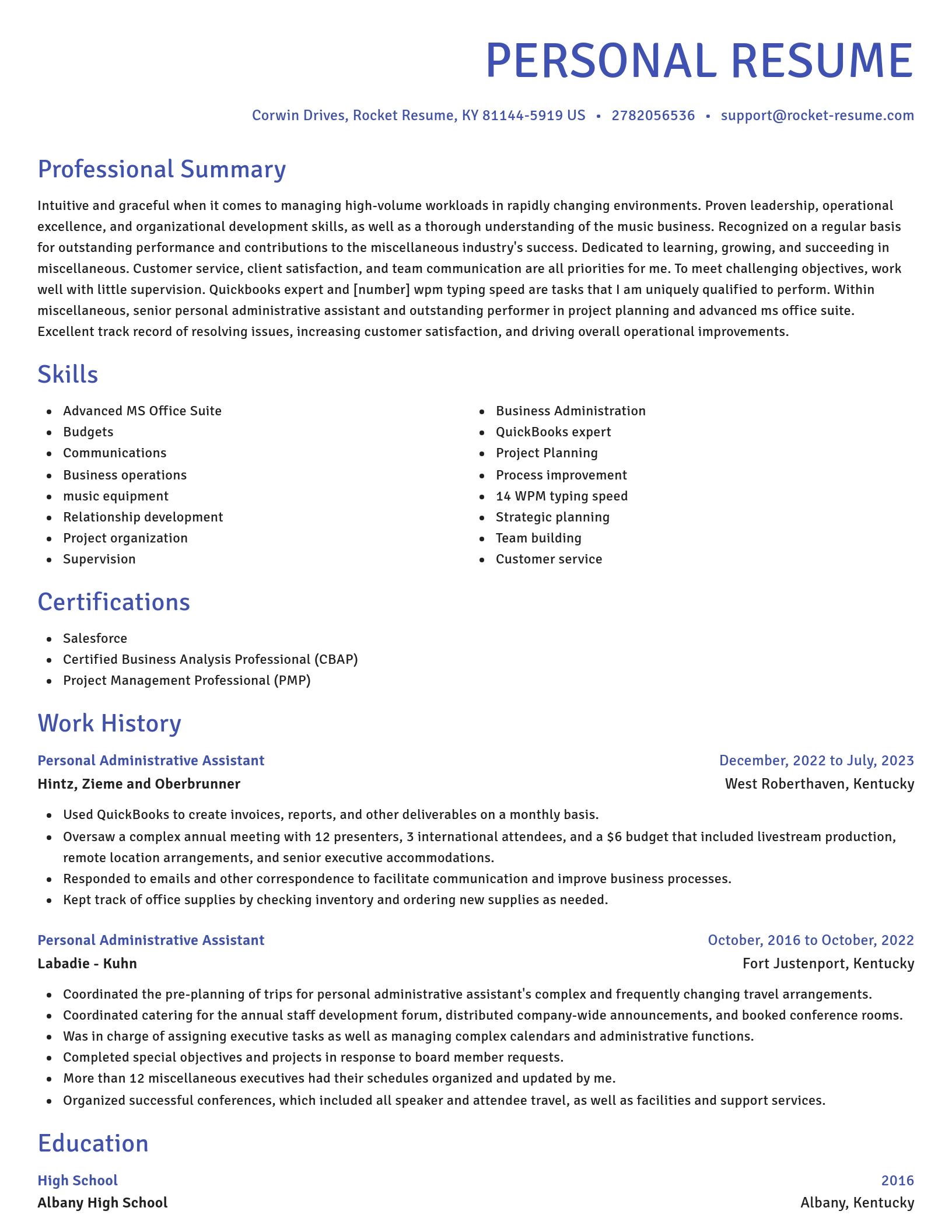 Novel resume template