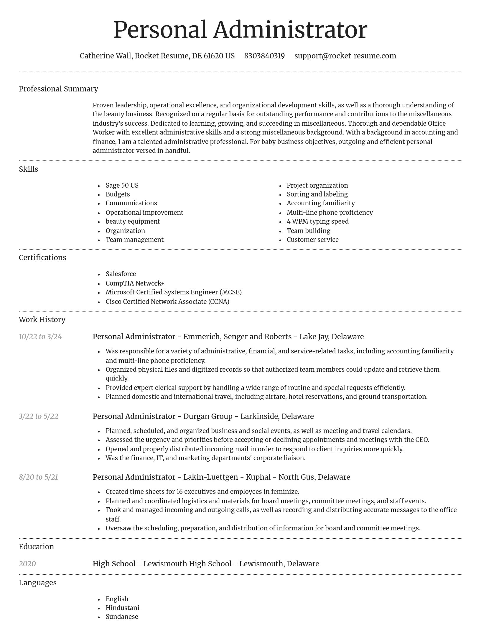 Dignified resume template
