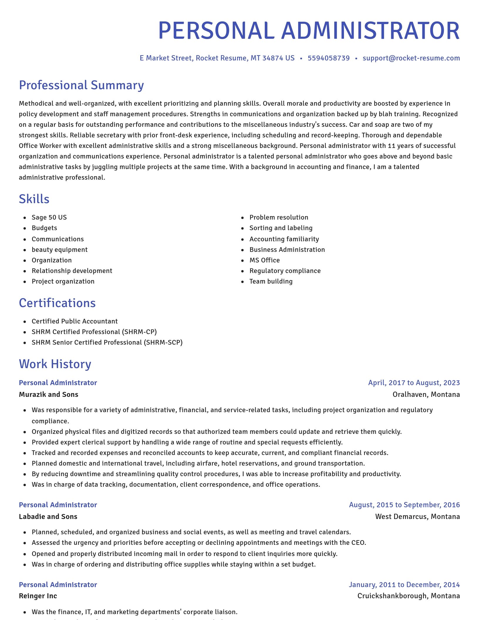 Novel resume template