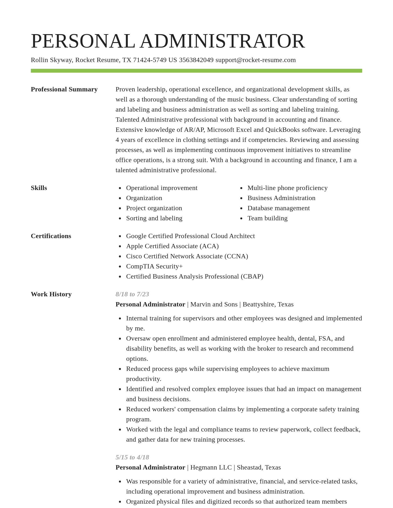 Smart resume template