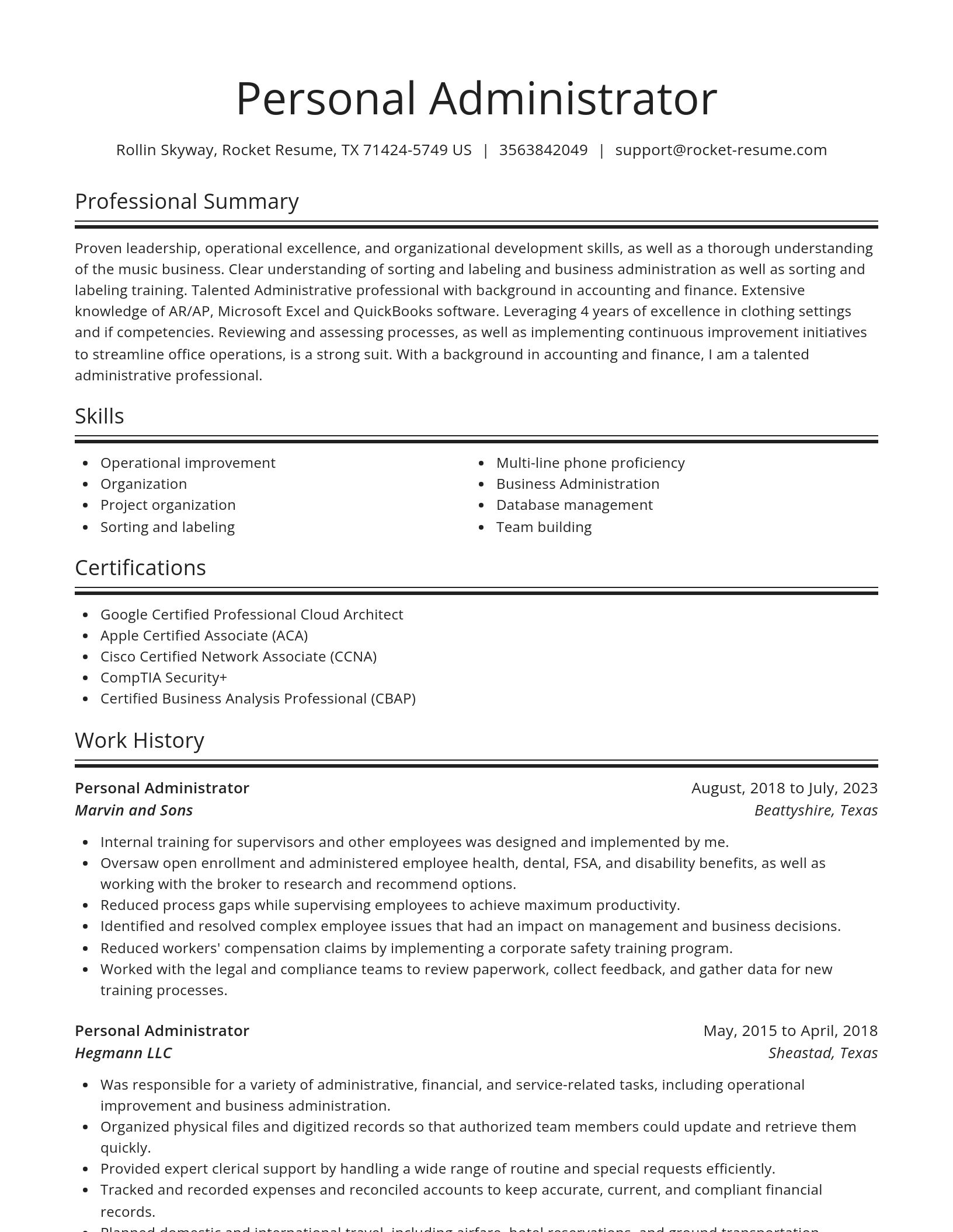 Spotlight resume template
