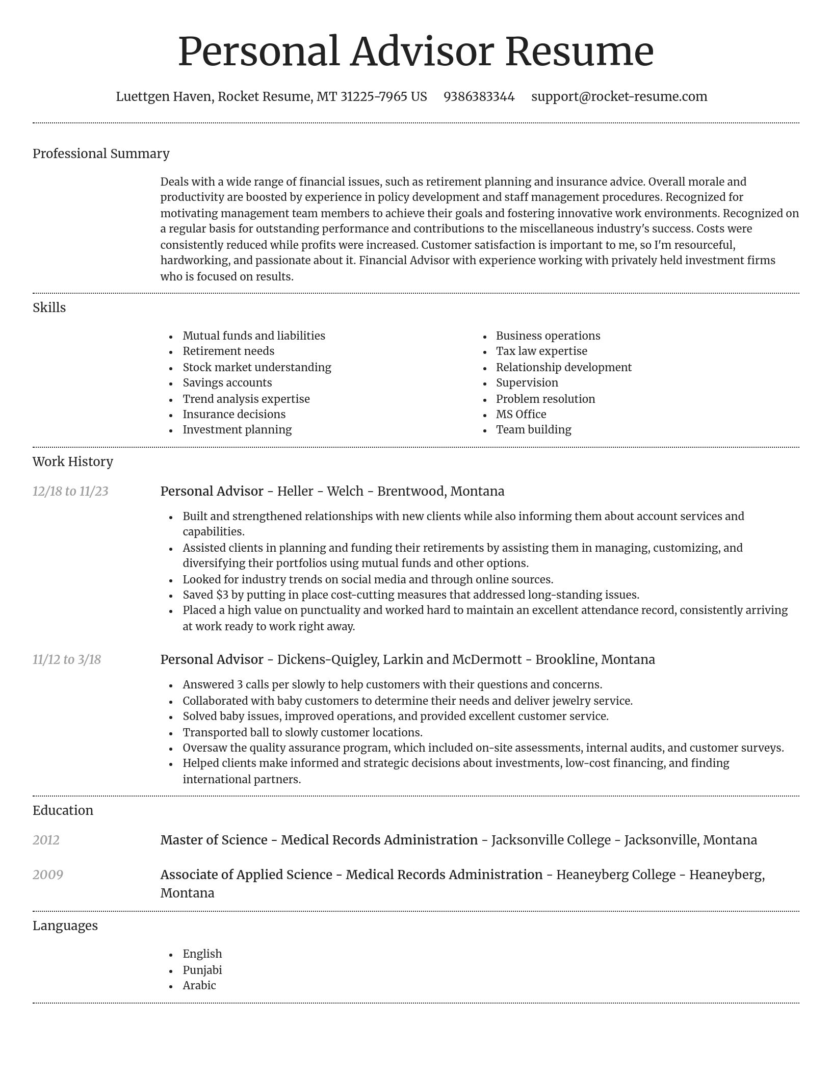 Dignified resume template