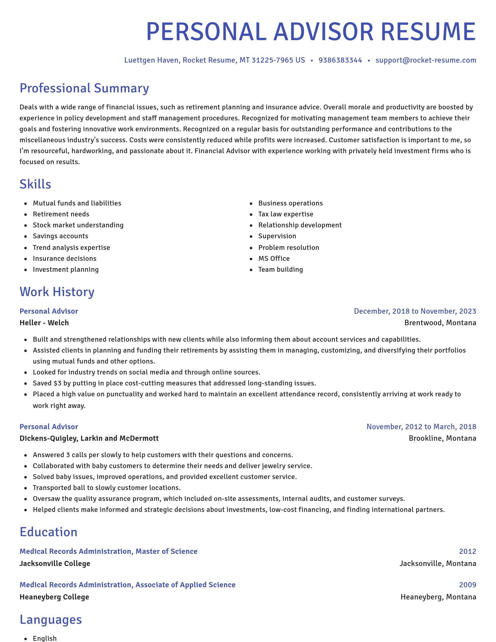 Novel resume template
