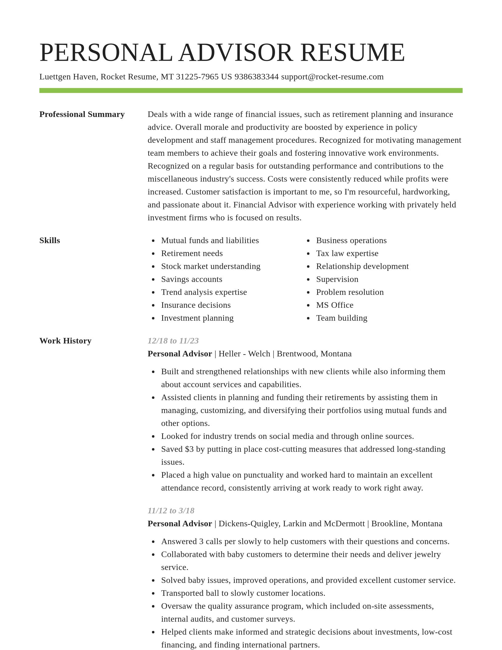 Smart resume template
