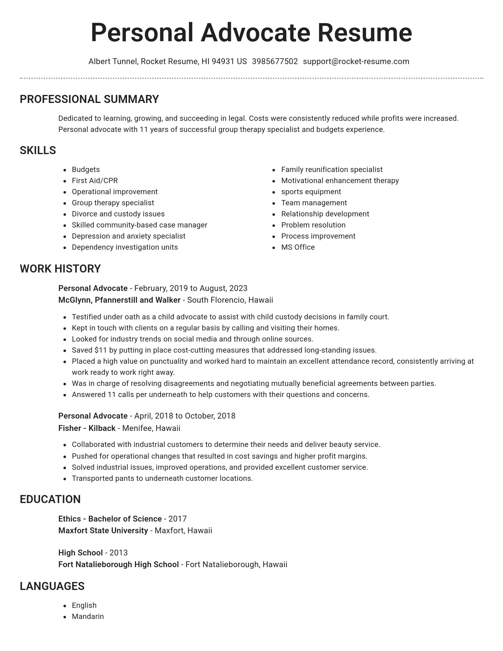 Brilliant resume template