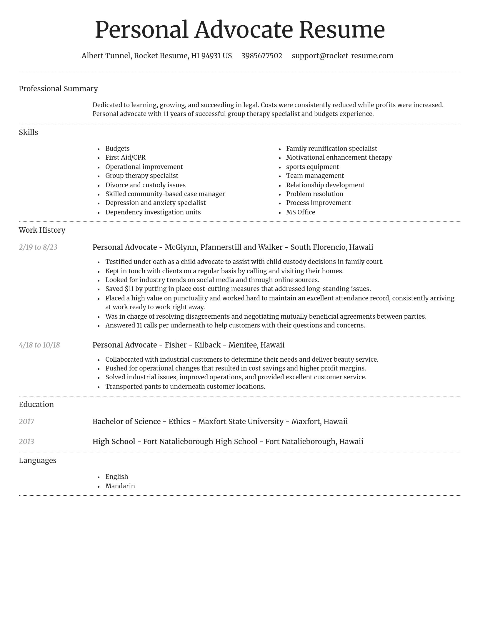 Dignified resume template