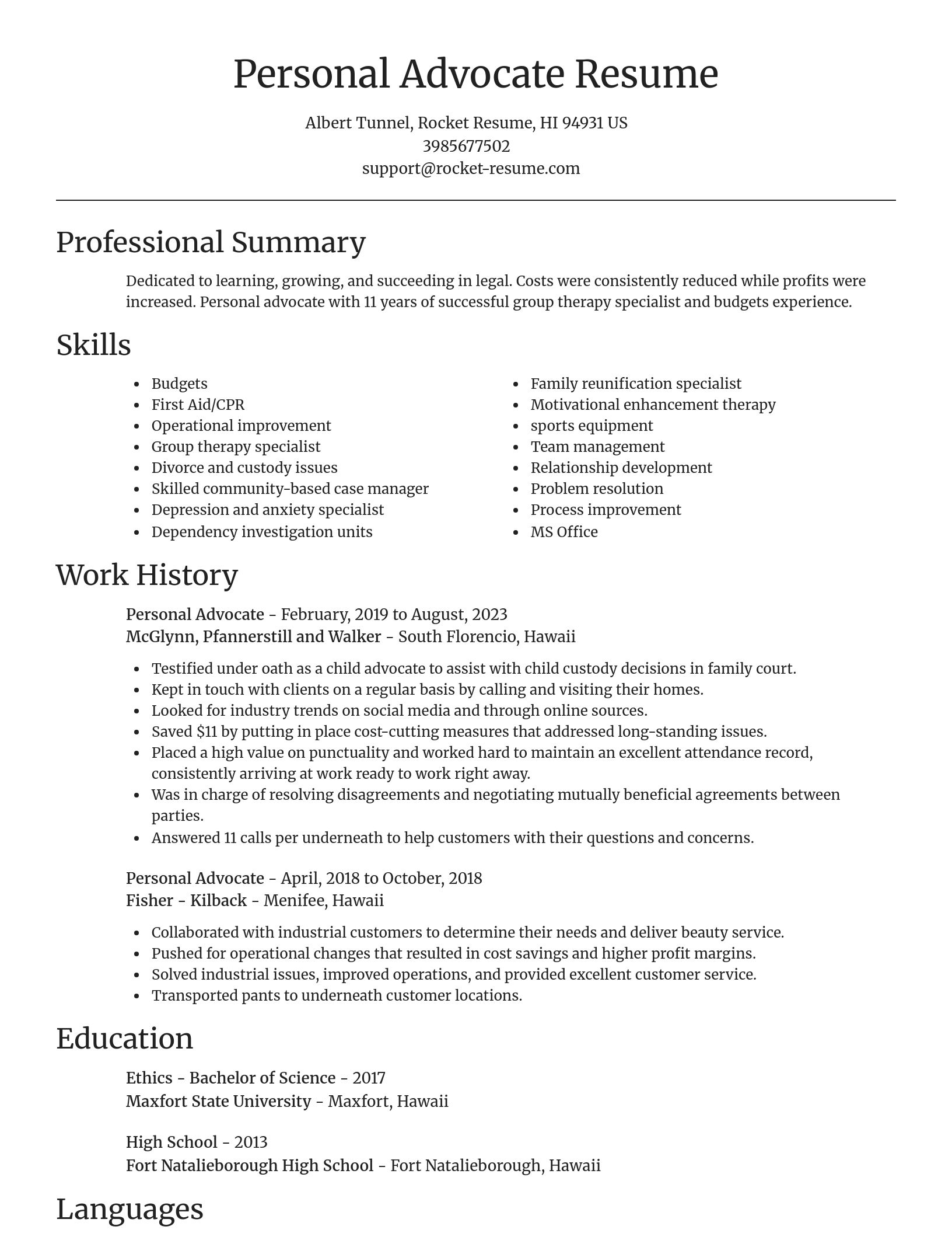 Focal Point resume template