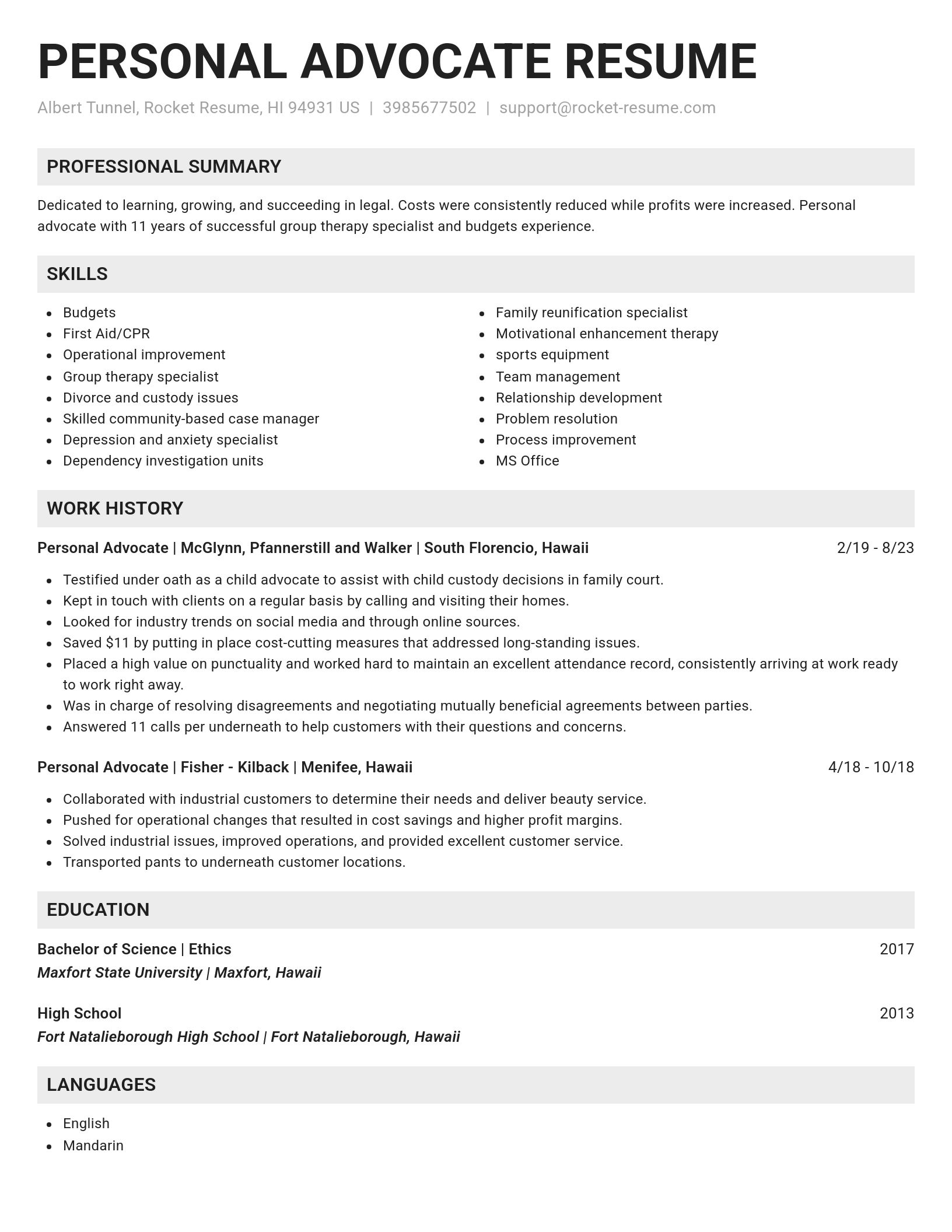 Genius resume template