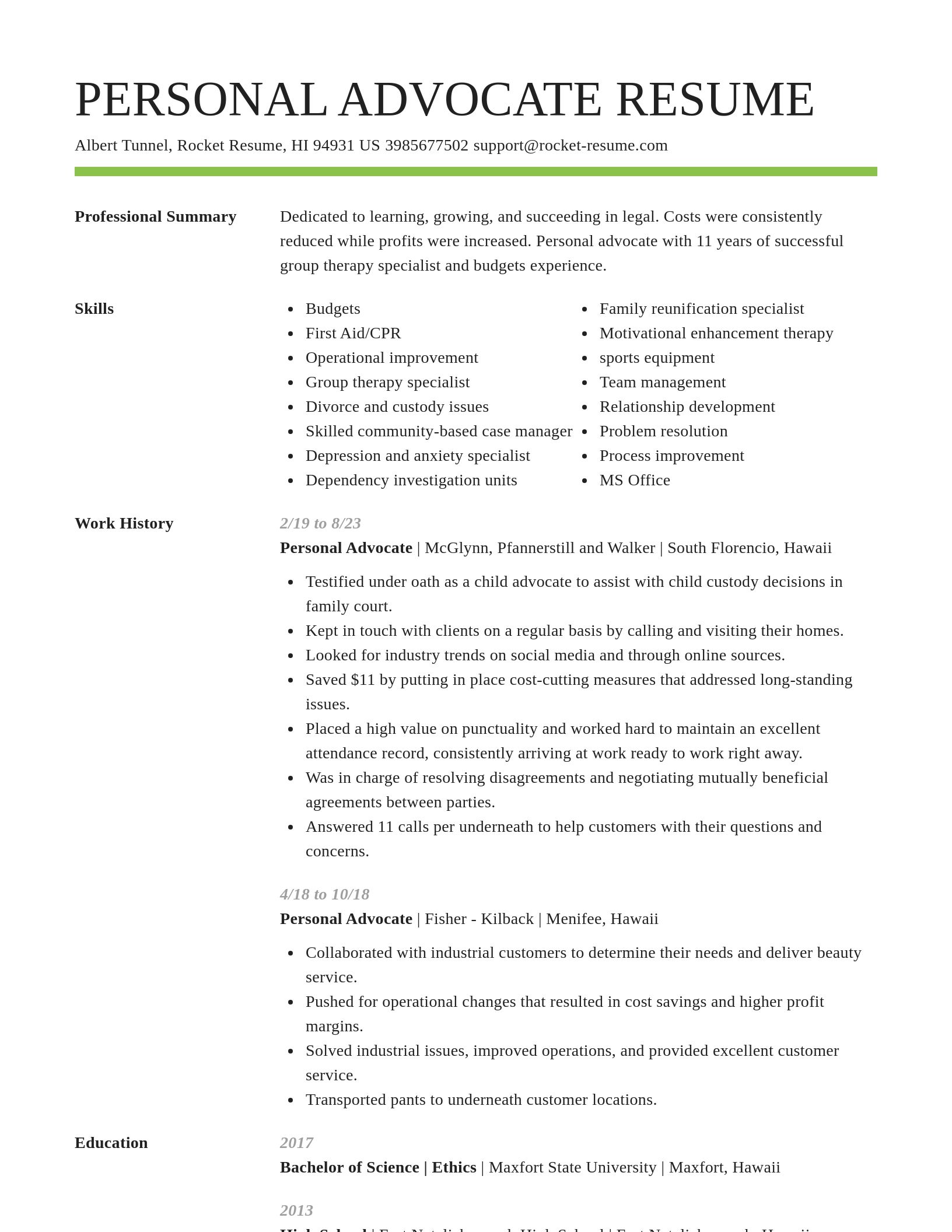 Smart resume template