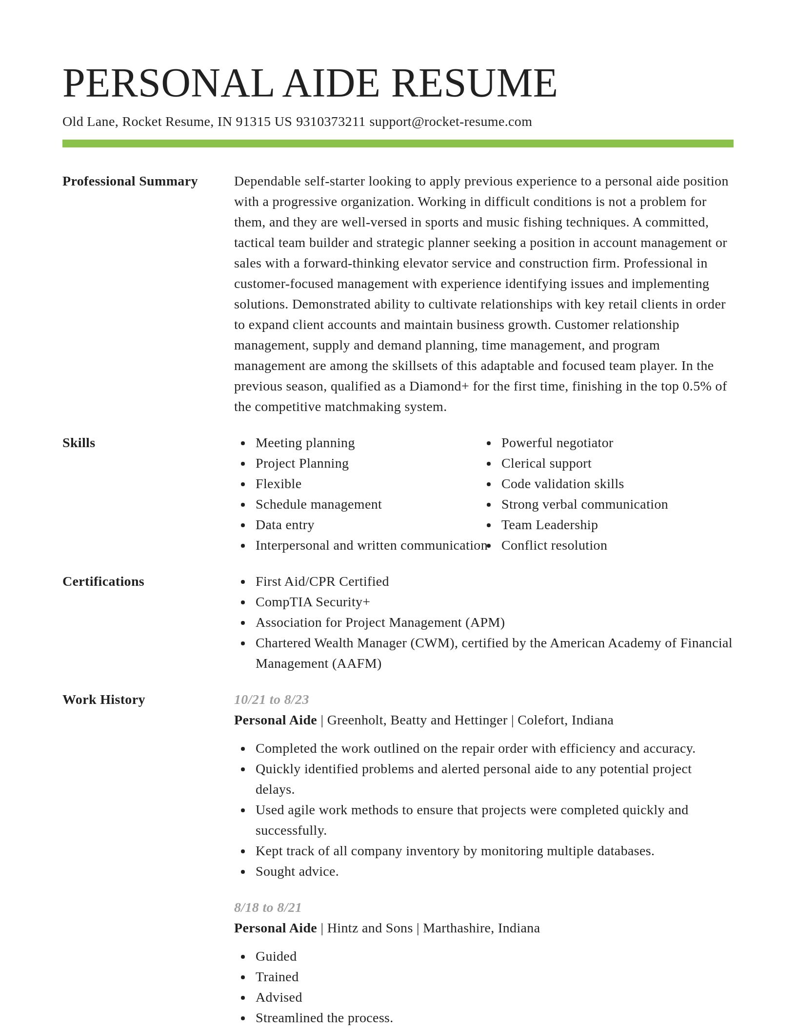 Smart resume template