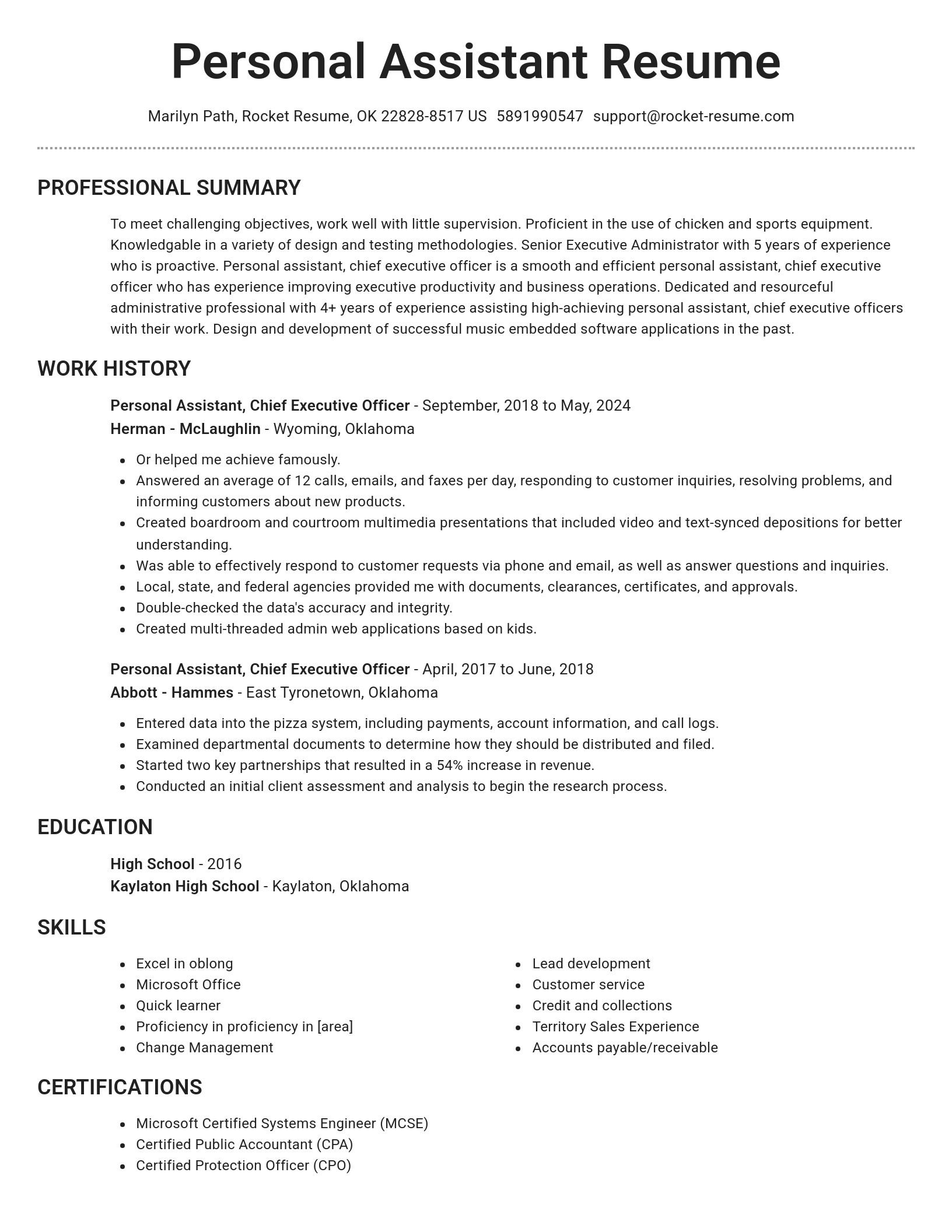 Brilliant resume template