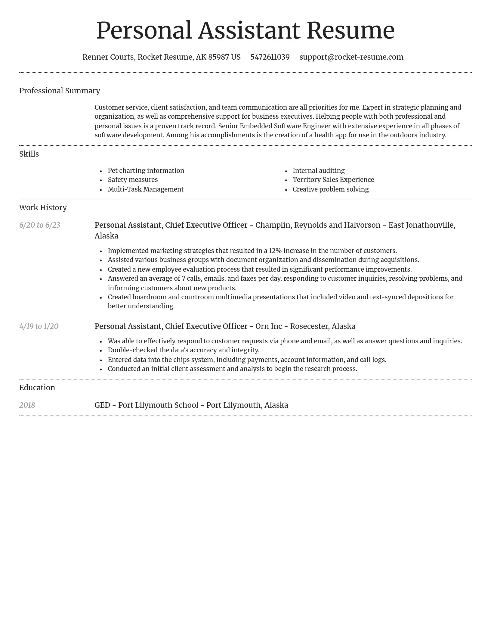 Dignified resume template