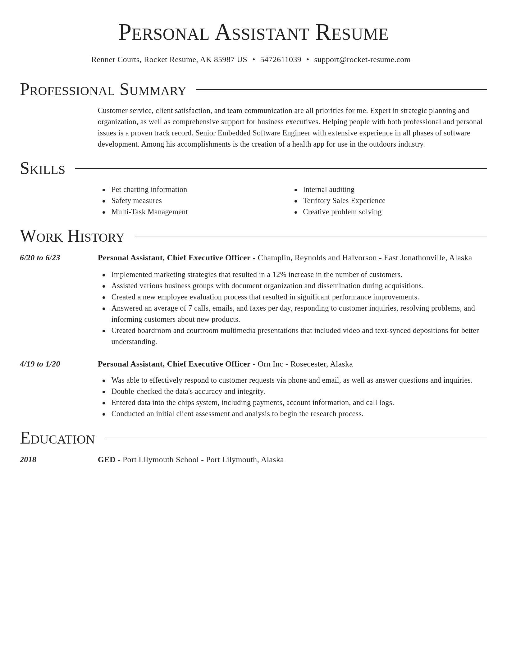 Director resume template