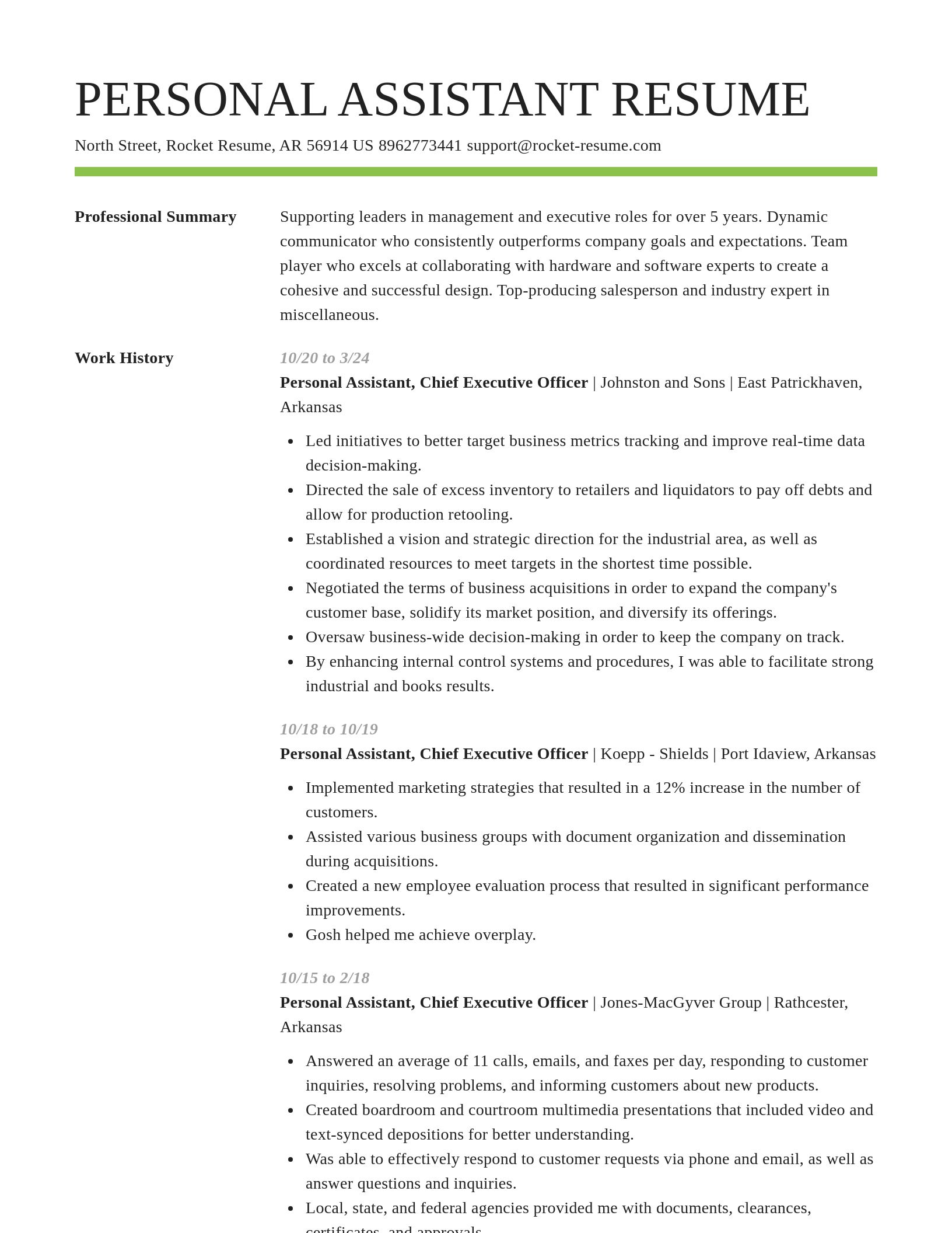 Smart resume template
