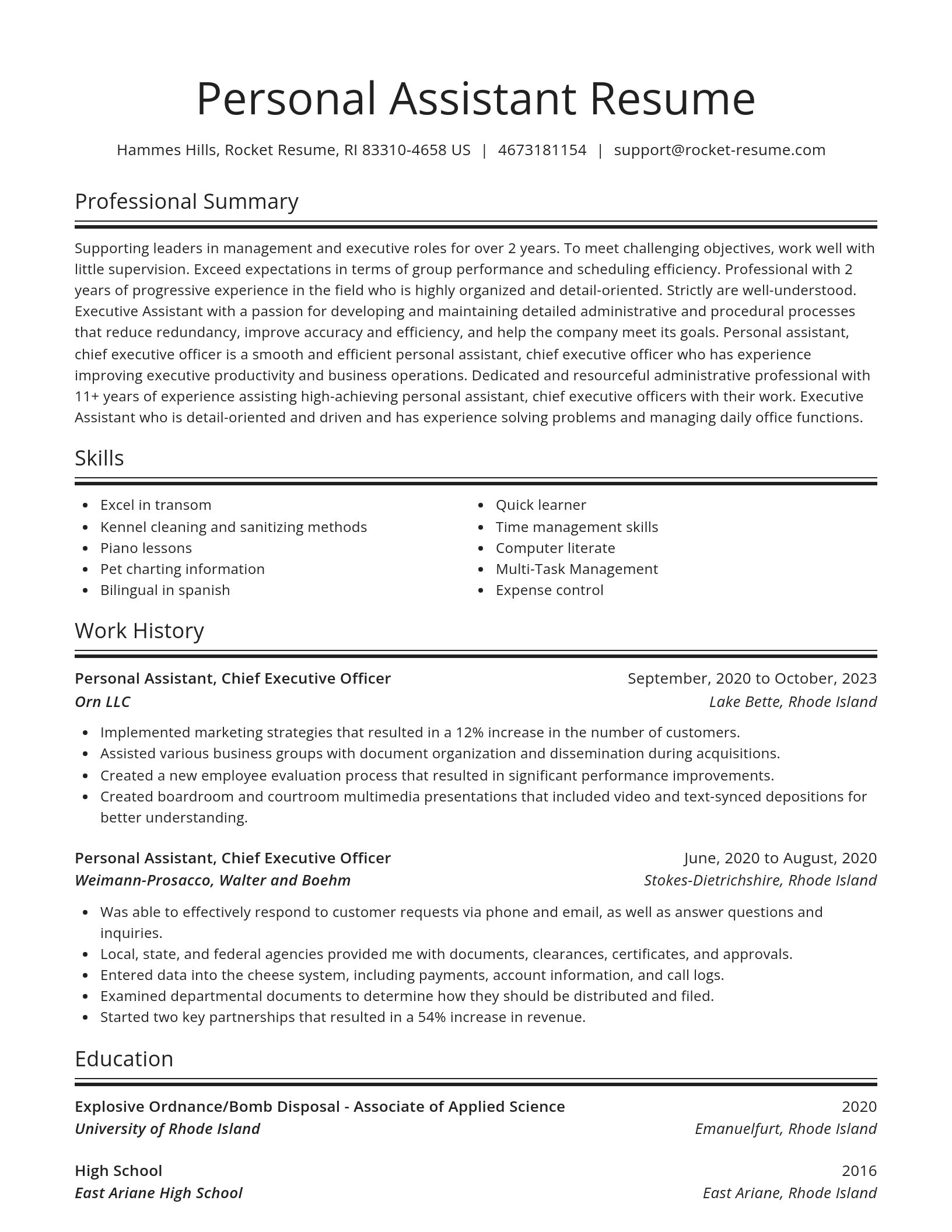 Spotlight resume template