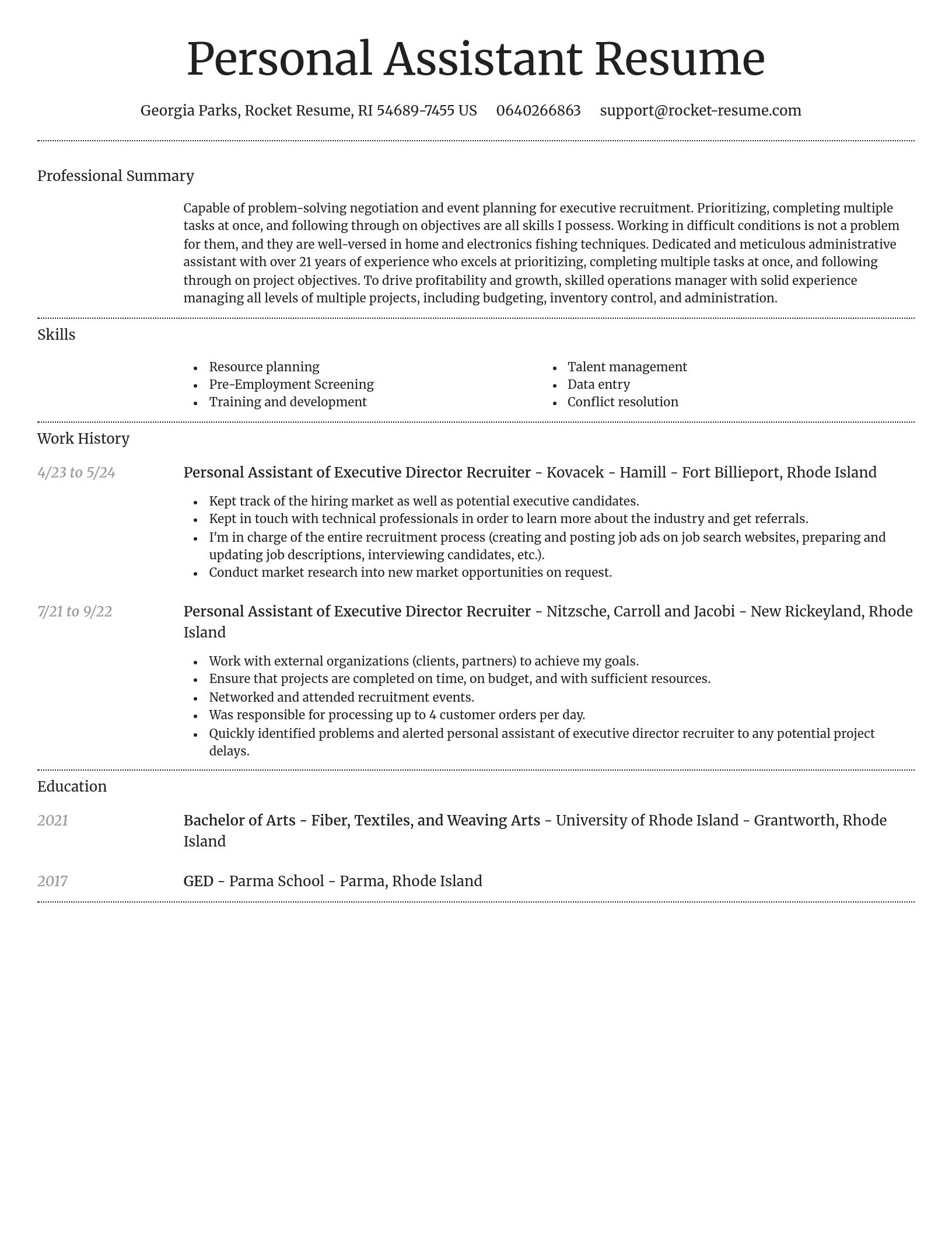 Dignified resume template