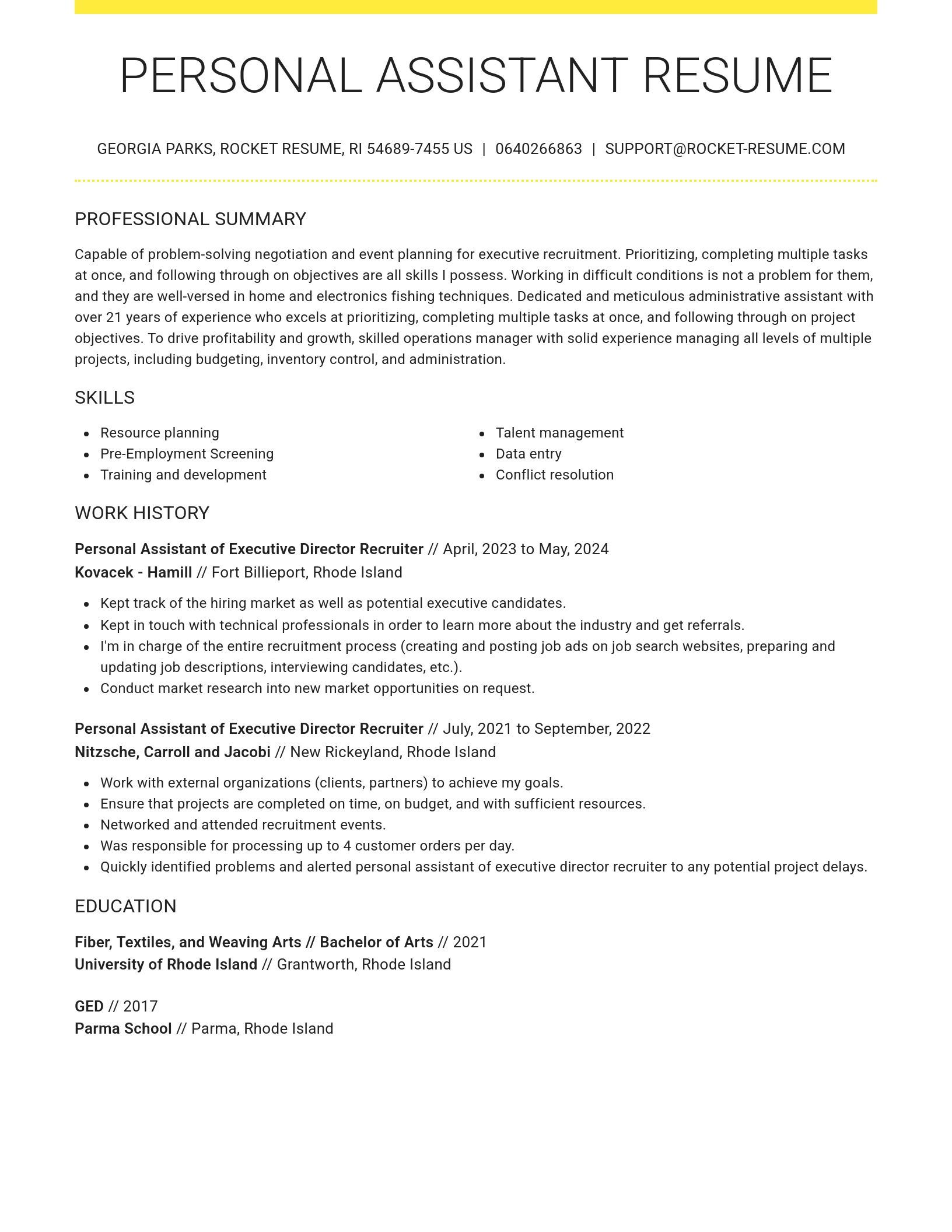 Grand resume template