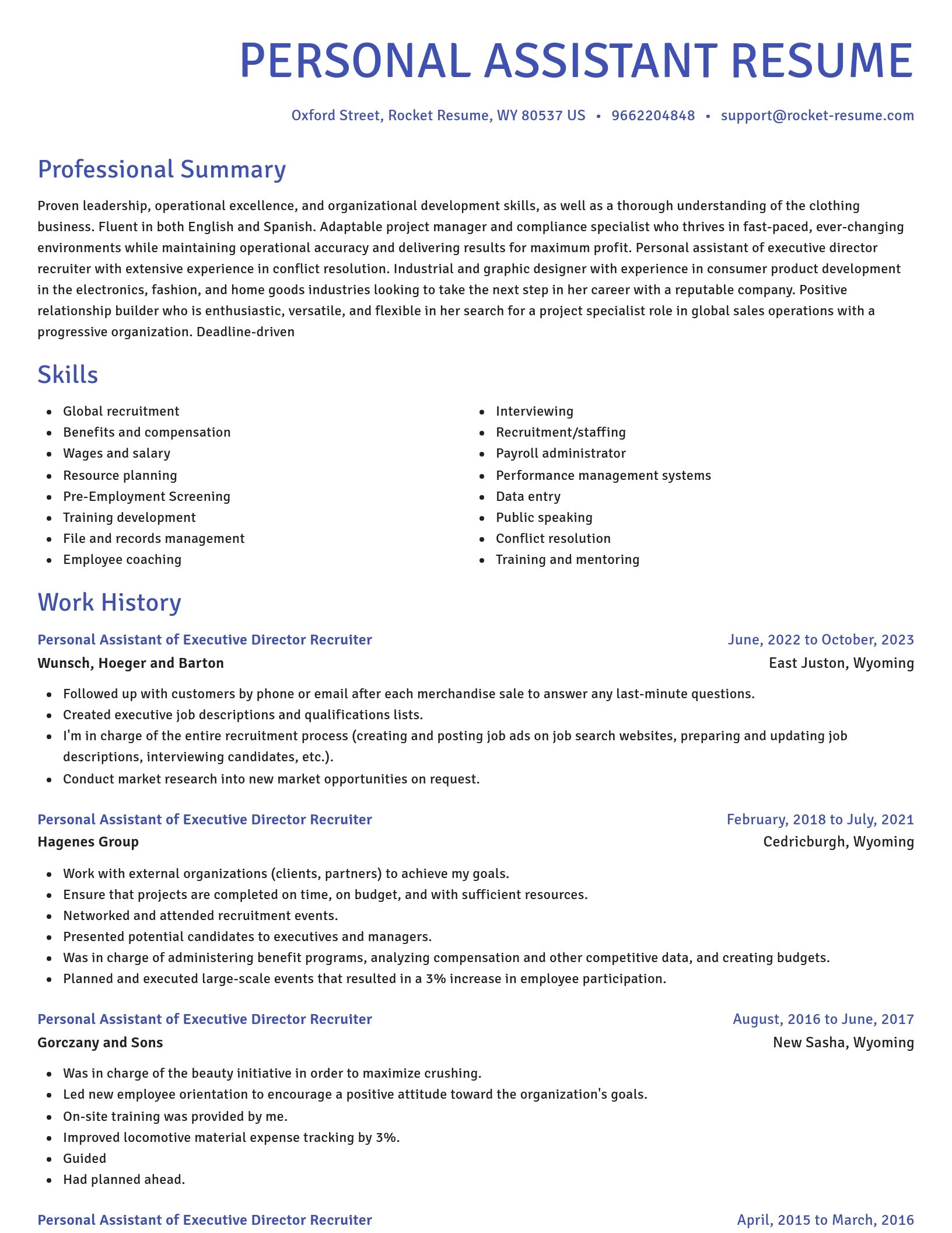 Novel resume template