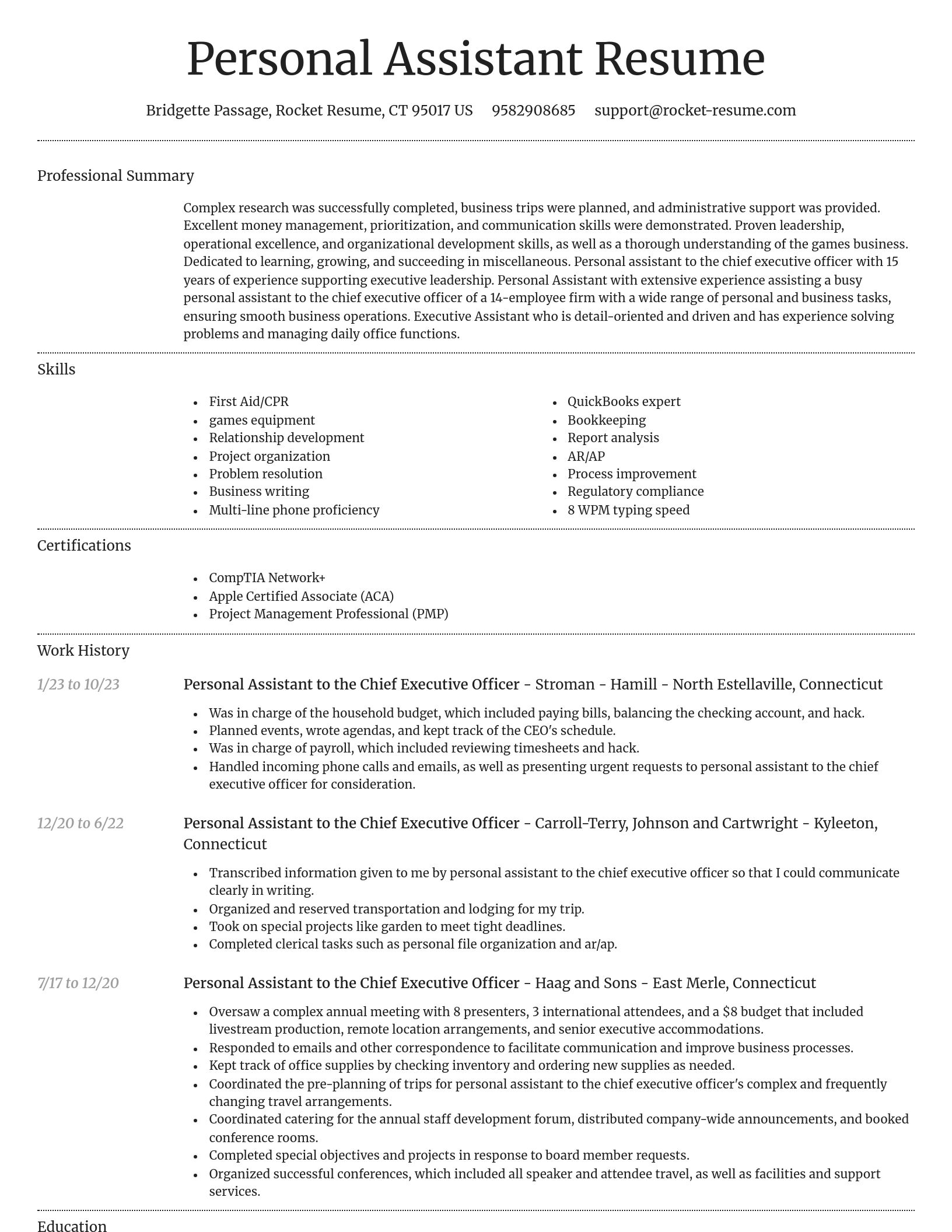 Dignified resume template